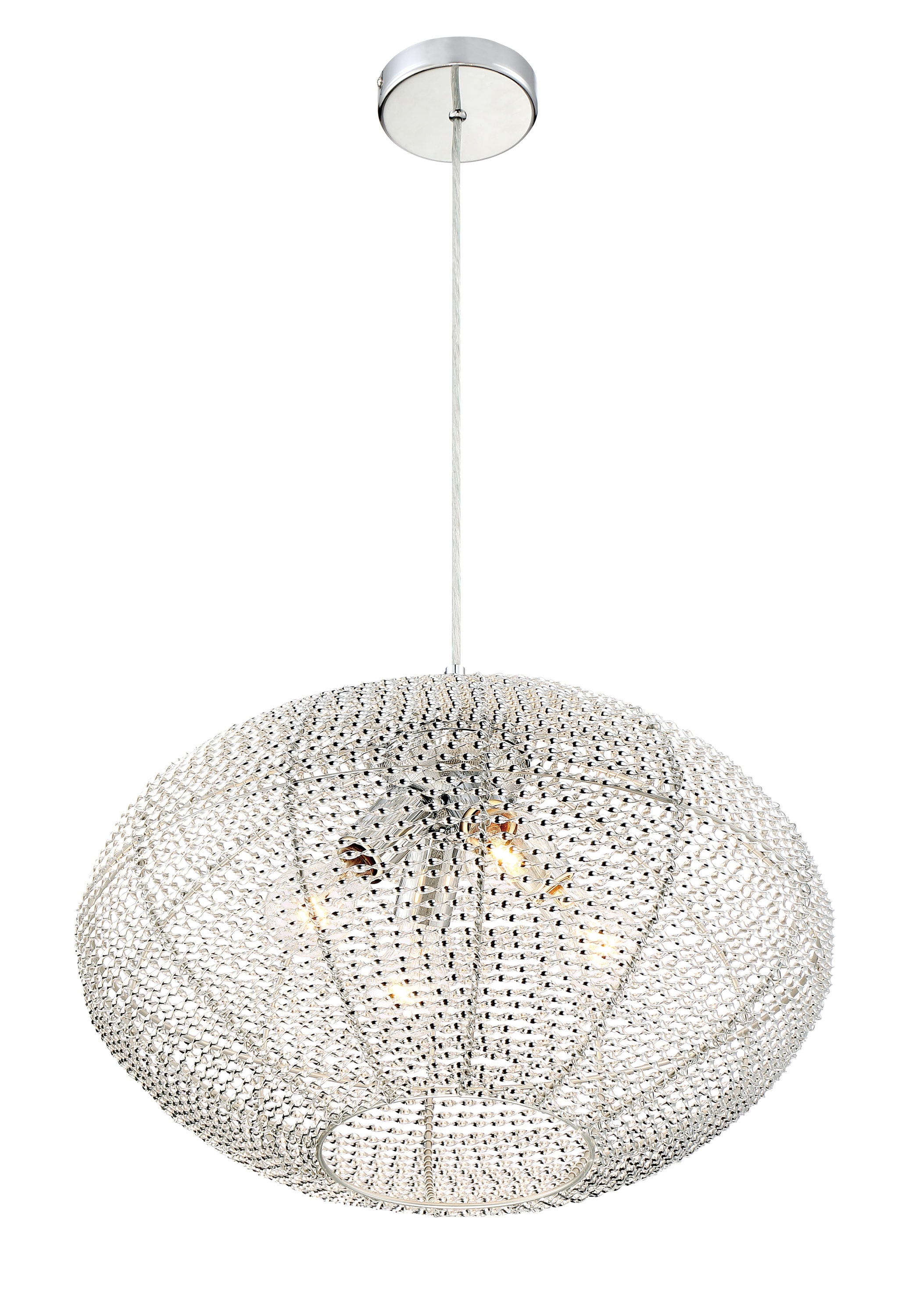Quoizel Tango 4-Light Polished Pendant department Light Pendant Lighting Dome Chrome in at the Transitional Hanging