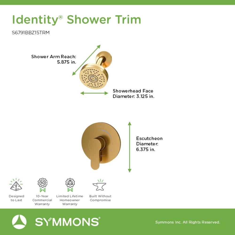 Symmons 6791BBZ15TRM Tub-Shower-Faucets - View #2