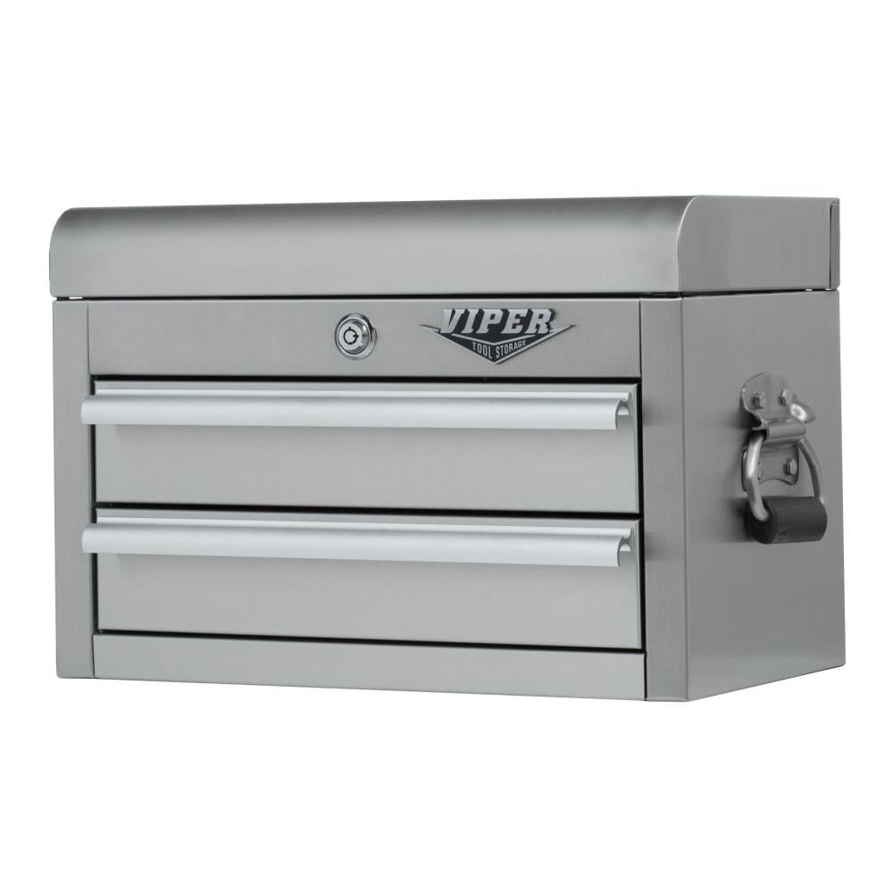 Viper Tool Storage 18-in W x 11.5-in H 2-Drawer Stainless Steel Tool Chest  (Stainless Steel) in the Top Tool Chests department at