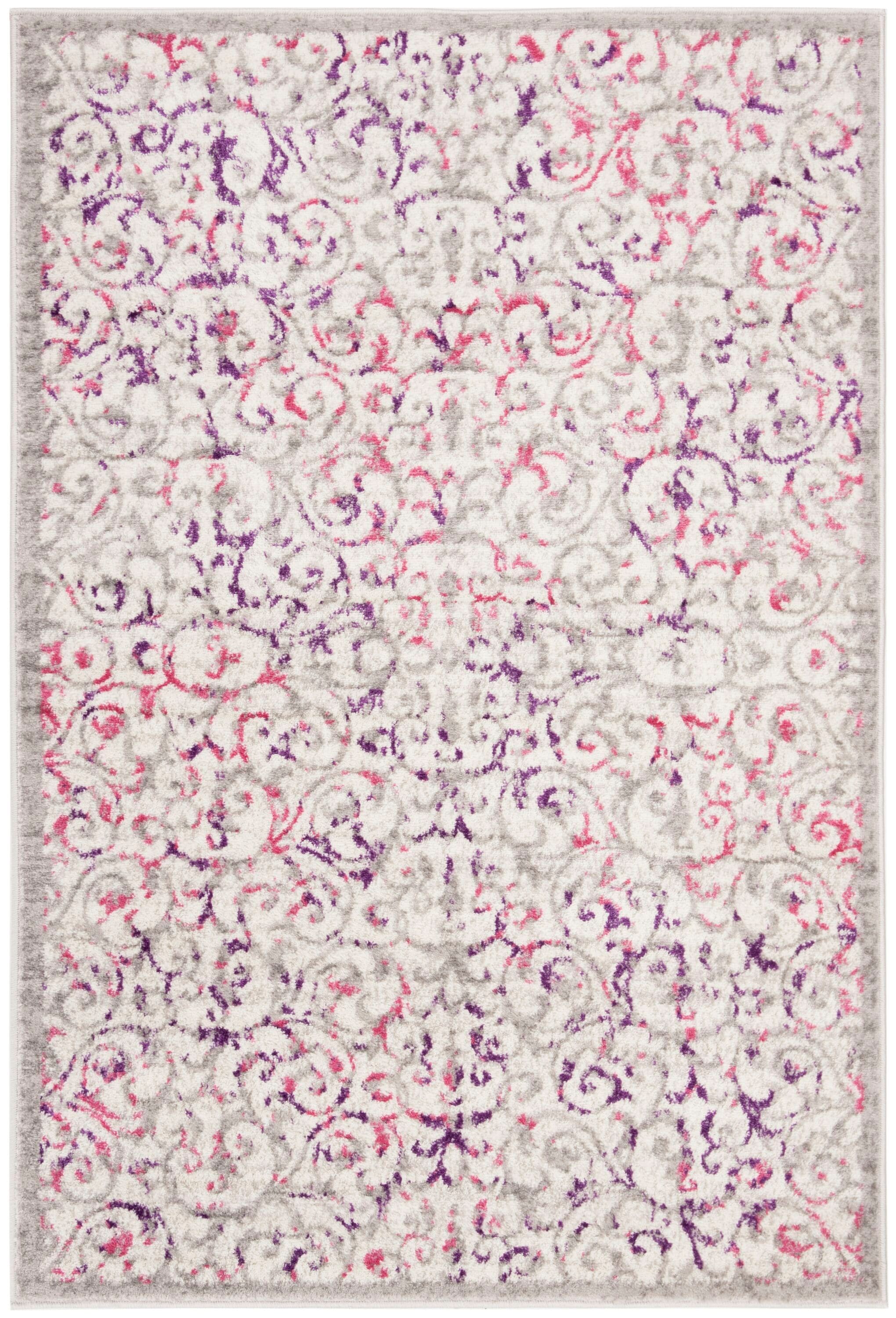 Safavieh SKY198F-4 Skyler Ayla 4 x 6 (ft) Loomed Polypropylene Ivory/Pink Rectangular Indoor Floral/Botanical Area rug