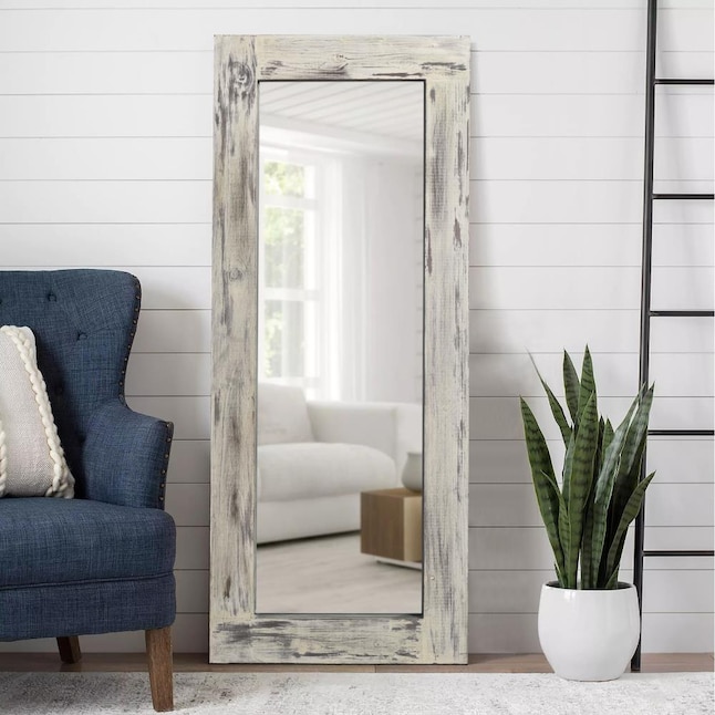 White Framed Full Length Floor Mirror, Oversized Frameless Floor Mirror