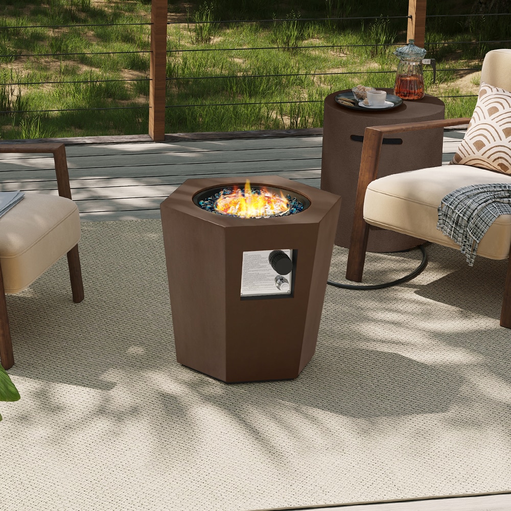 Patio Watcher BT-24H-DB-RGS Coffee Table Hexagon Coffee Table 24.2-in W x 28 L