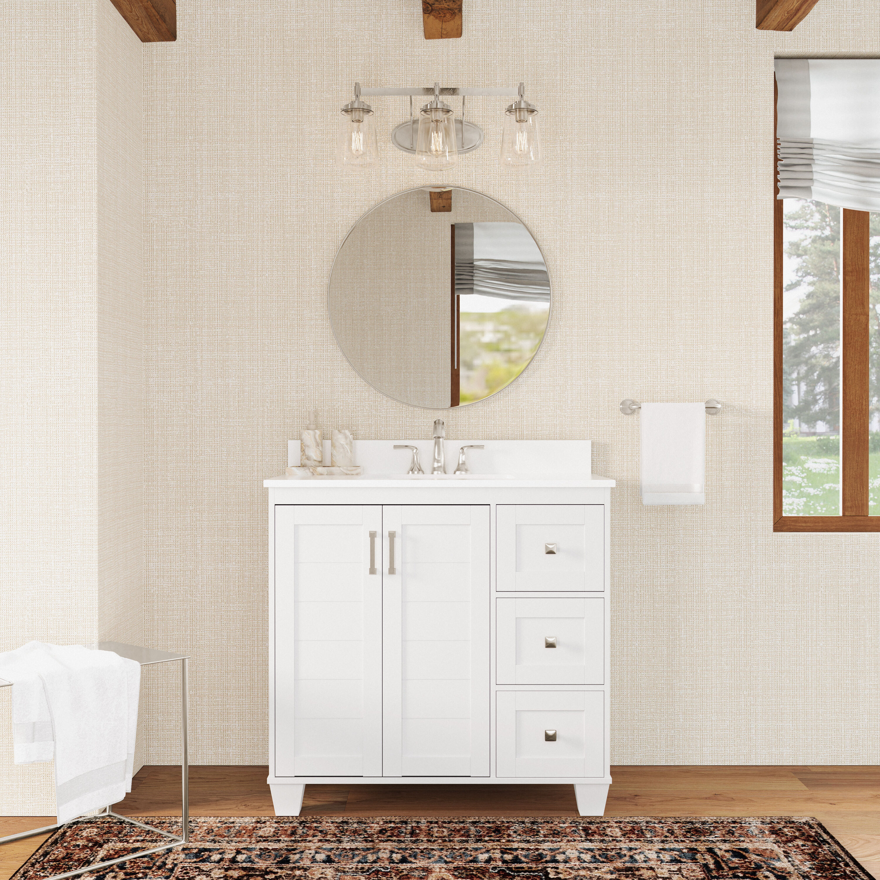 allen + roth Rigsby 36-in White Undermount Single Sink Bathroom Vanity ...