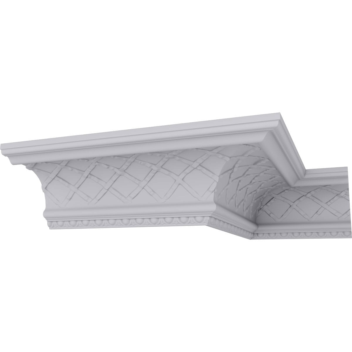 Ekena Millwork MLD07X09X11BR-CASE-2 9-in T x 7-3/4-in W x 7-ft 10-1/2-in L Primed Urethane Crown Moulding 2 -Pack