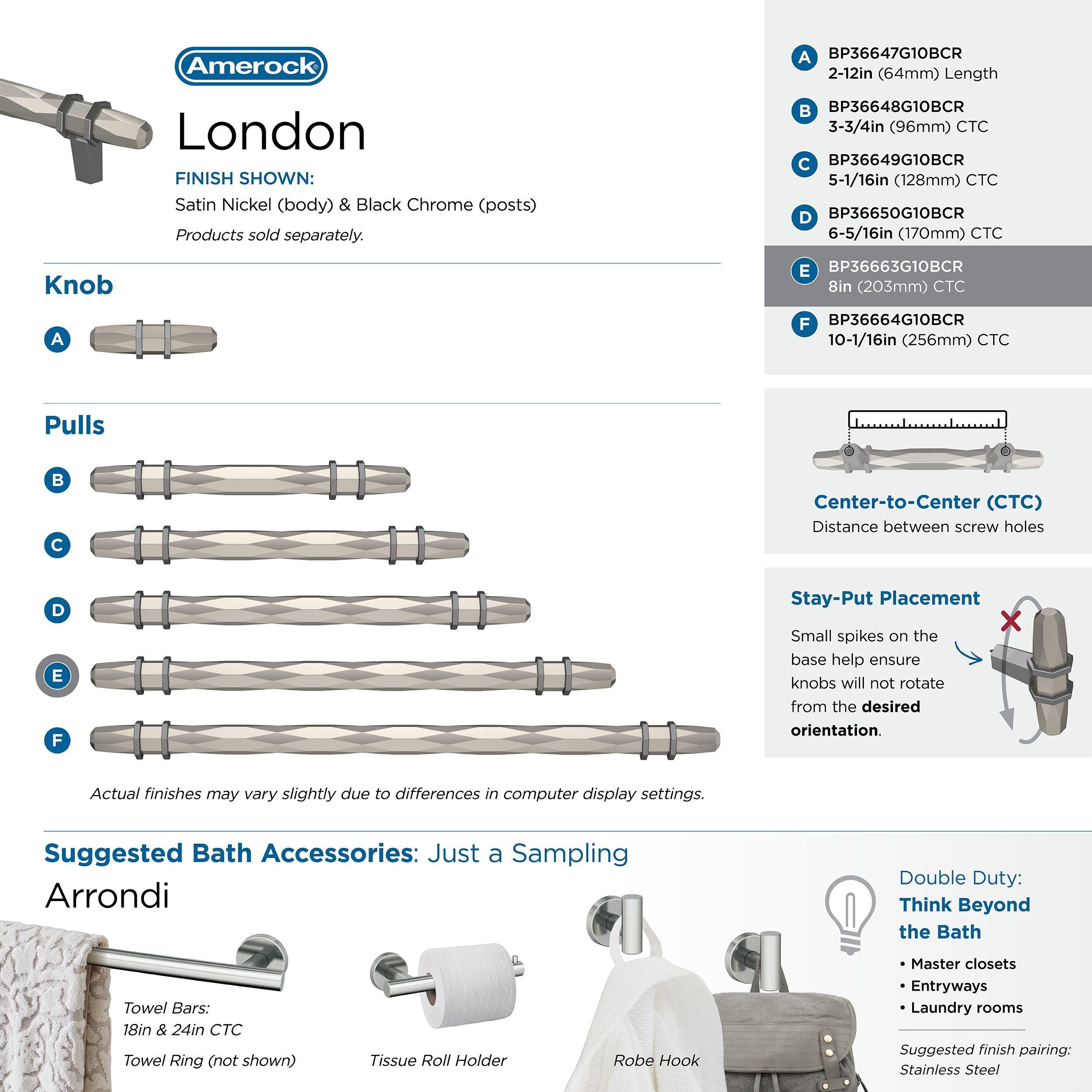 Amerock BP36663G10BCR Cabinet-Pulls - View #10
