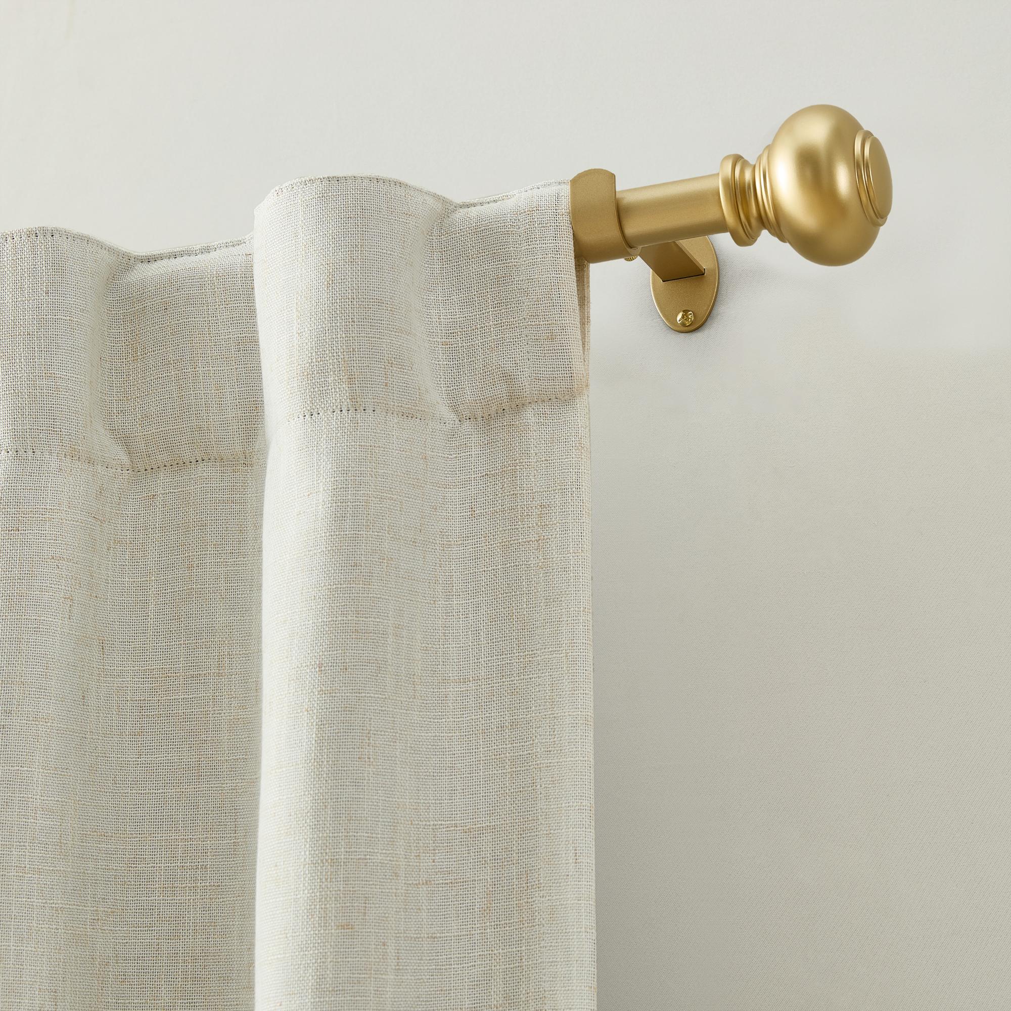 Threadmade Greenwich 1 Single Curtain Rod with Spherical Ball Finial ...