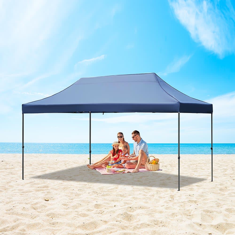 JUJABU CANTENT-13 Navy10ftx15ft  Pop Up Canopy Tent Heavy Duty Party Tent  3 Height Adjustable for Weddings Events