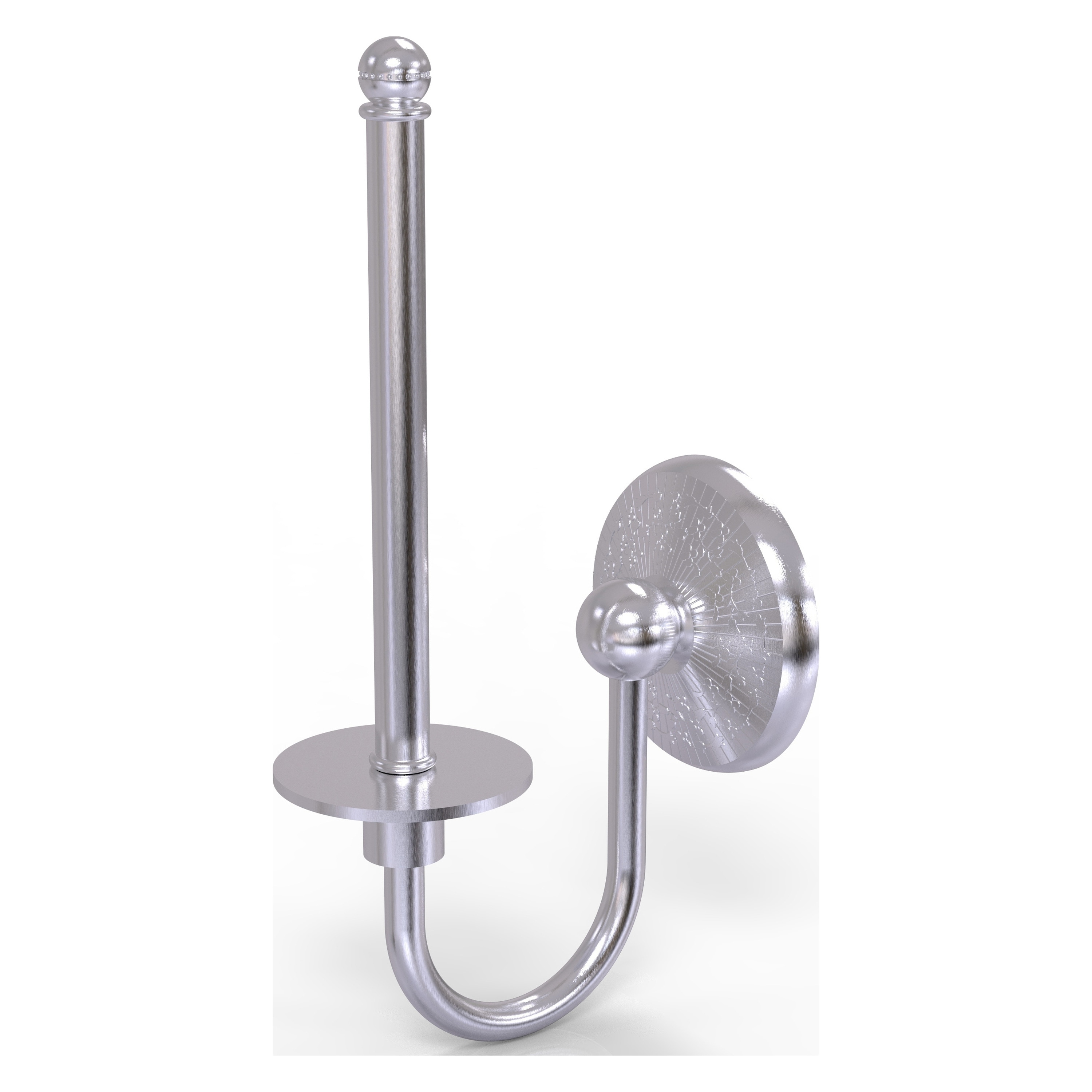 Allied Brass MC-24U-SCH Monte Carlo Satin Chrome Wall mount Single post Toilet Paper Holder 1 -Rolls with Storage
