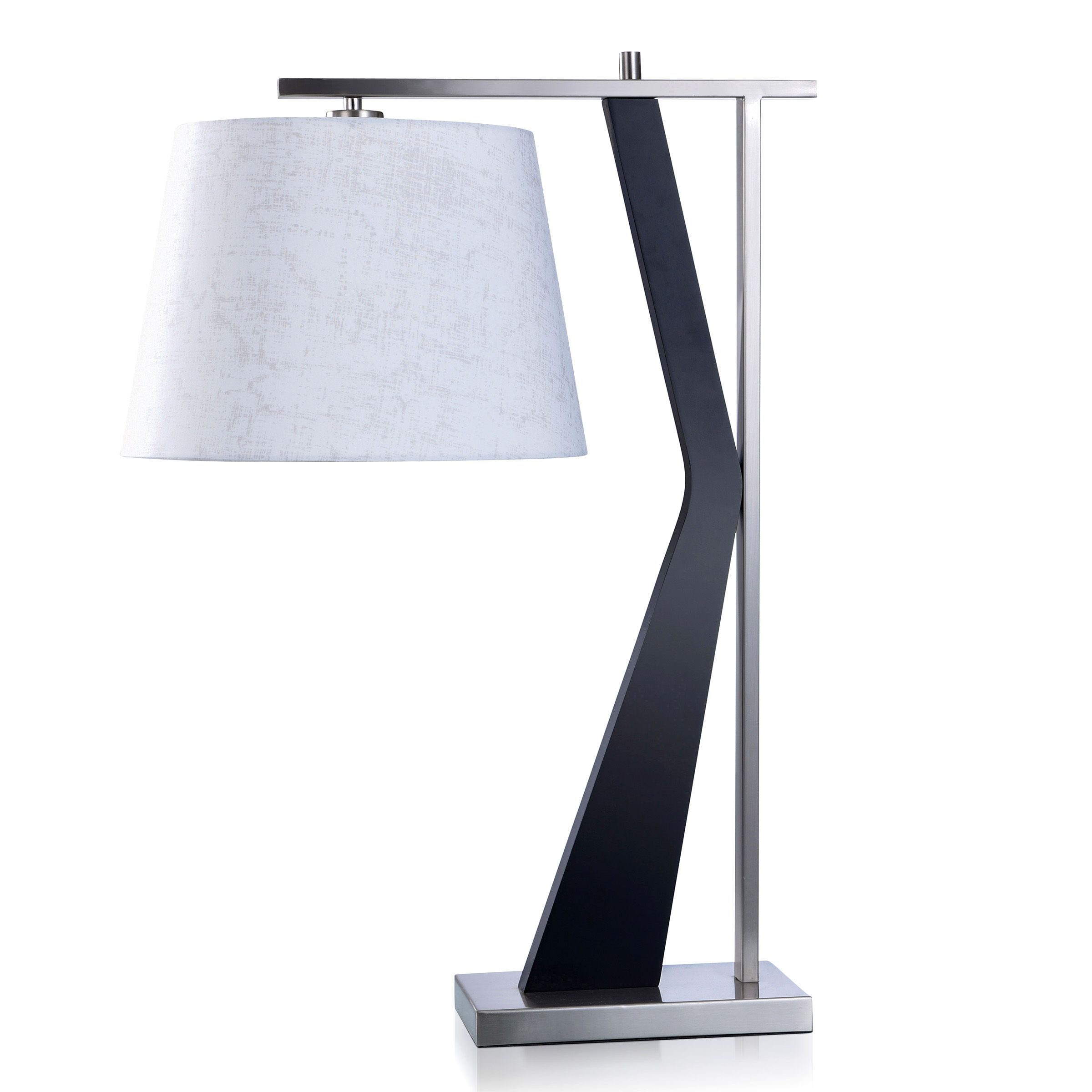 StyleCraft Home Collection L331406DS Silver On/Off switch Table Lamp with Linen Shade