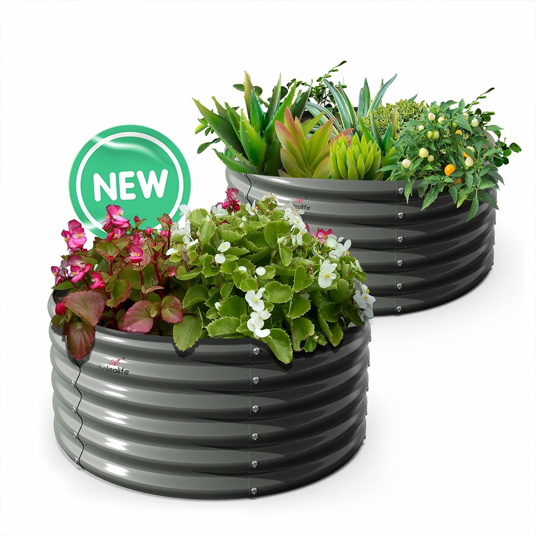 Runesay GARDENBED05 48-in L x 18-in H Gray Galvanized Metal Raised Garden Bed