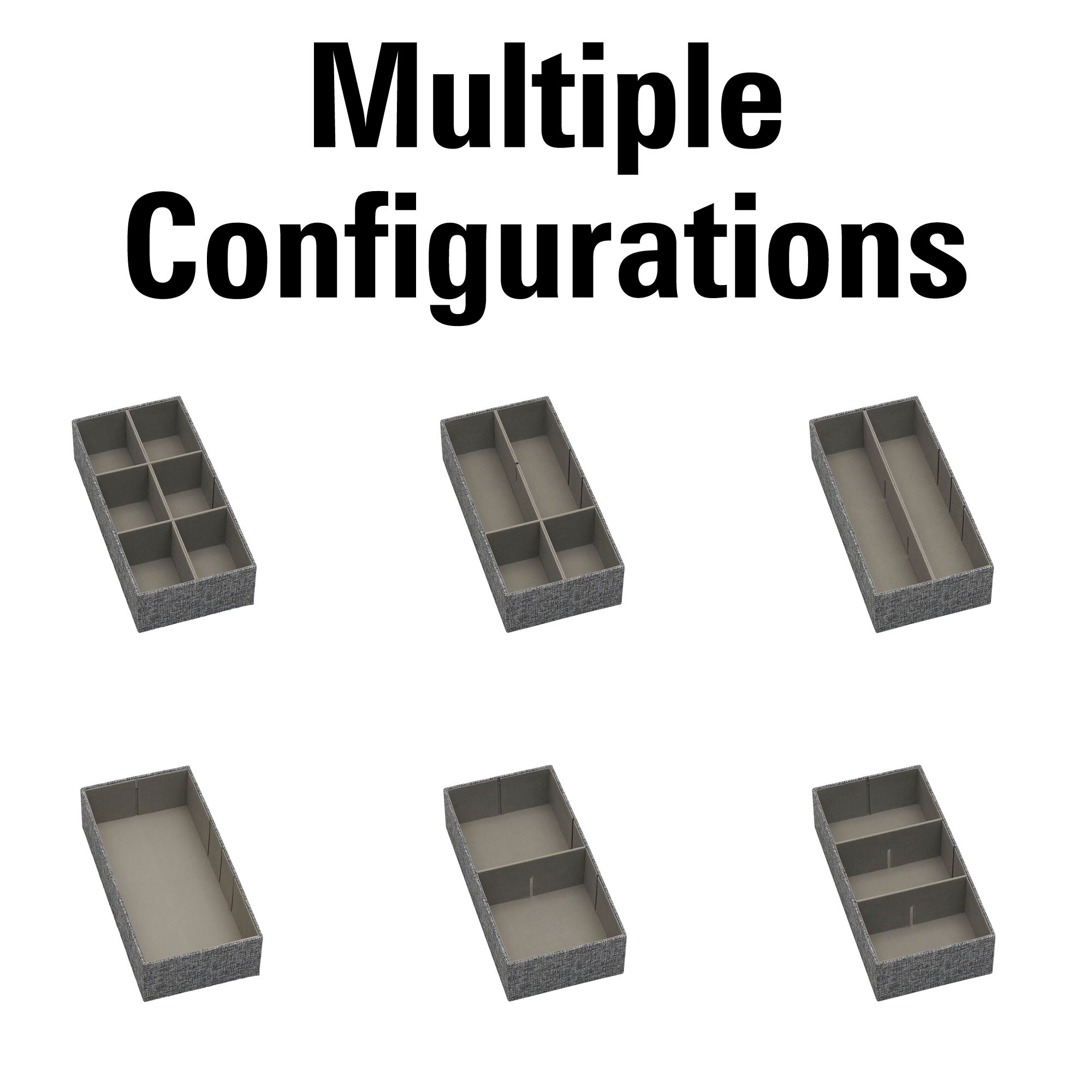 Simplify 12.52-in x 4.06-in Gray Plastic Stackable Drawer Divider