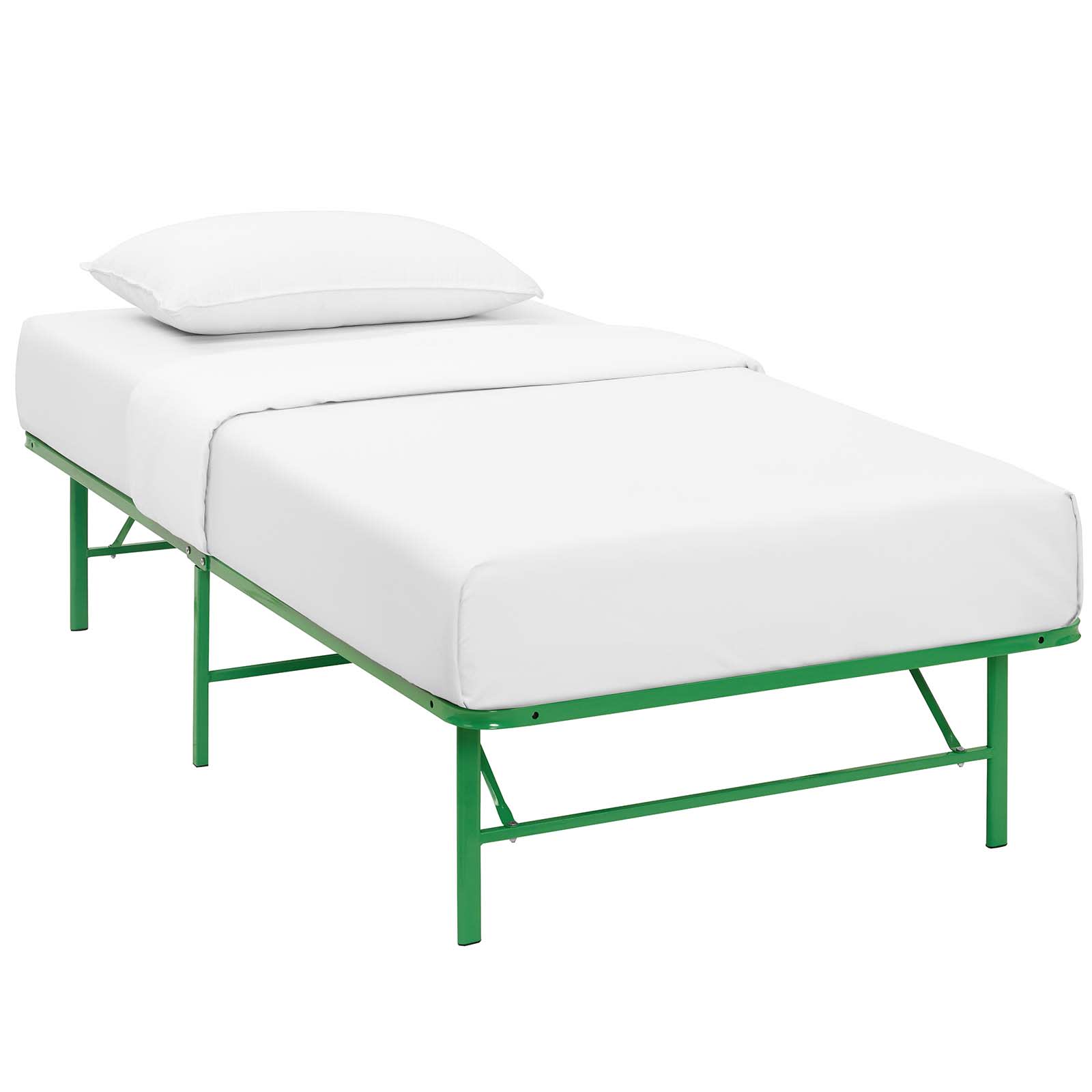  Horizon Stainless Steel Twin Bed Frame in Green