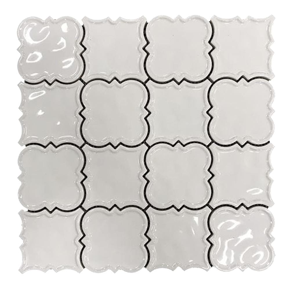 MAGNOLIA MOSAICS 998027 White 12-in x 12-in Glazed Ceramic Versailles Wall Tile (0.94-sq. ft/ Piece)