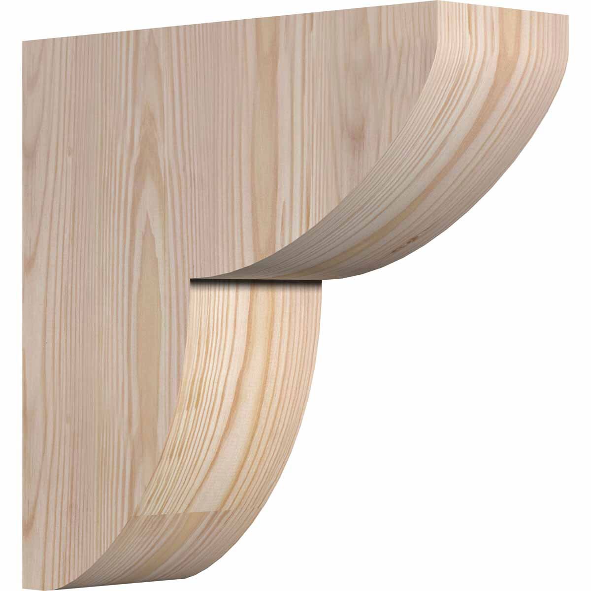 Ekena Millwork COR04X12X12CRE00RDF 4-in x 12-in x 12-in Crestline Unfinished Douglas fir Wood Paintable/Stainable Corbel