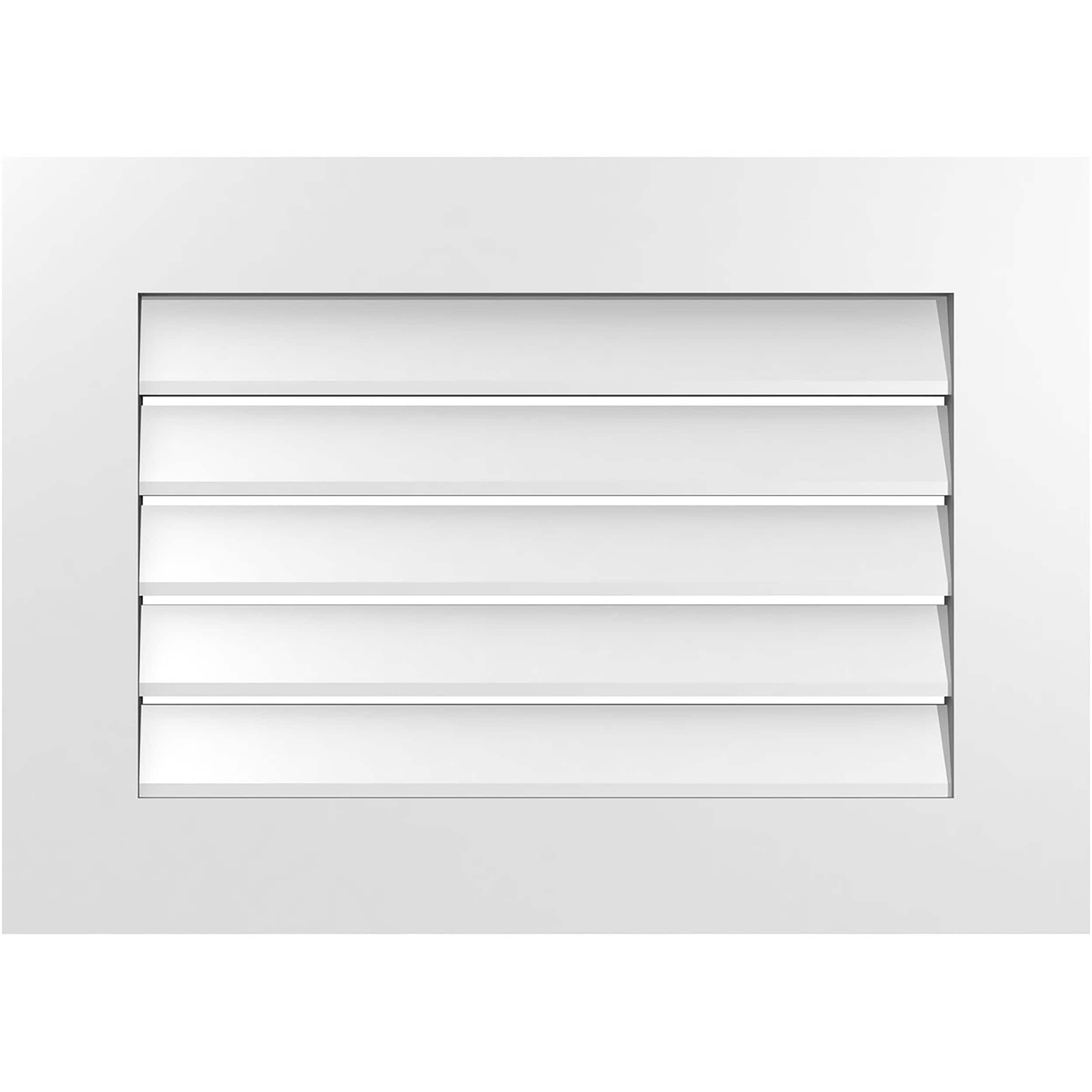 Ekena Millwork GVPVE28X2001SF 28-Inches x 20-Inches Off-white Rectangle PVC Gable Louver Vent