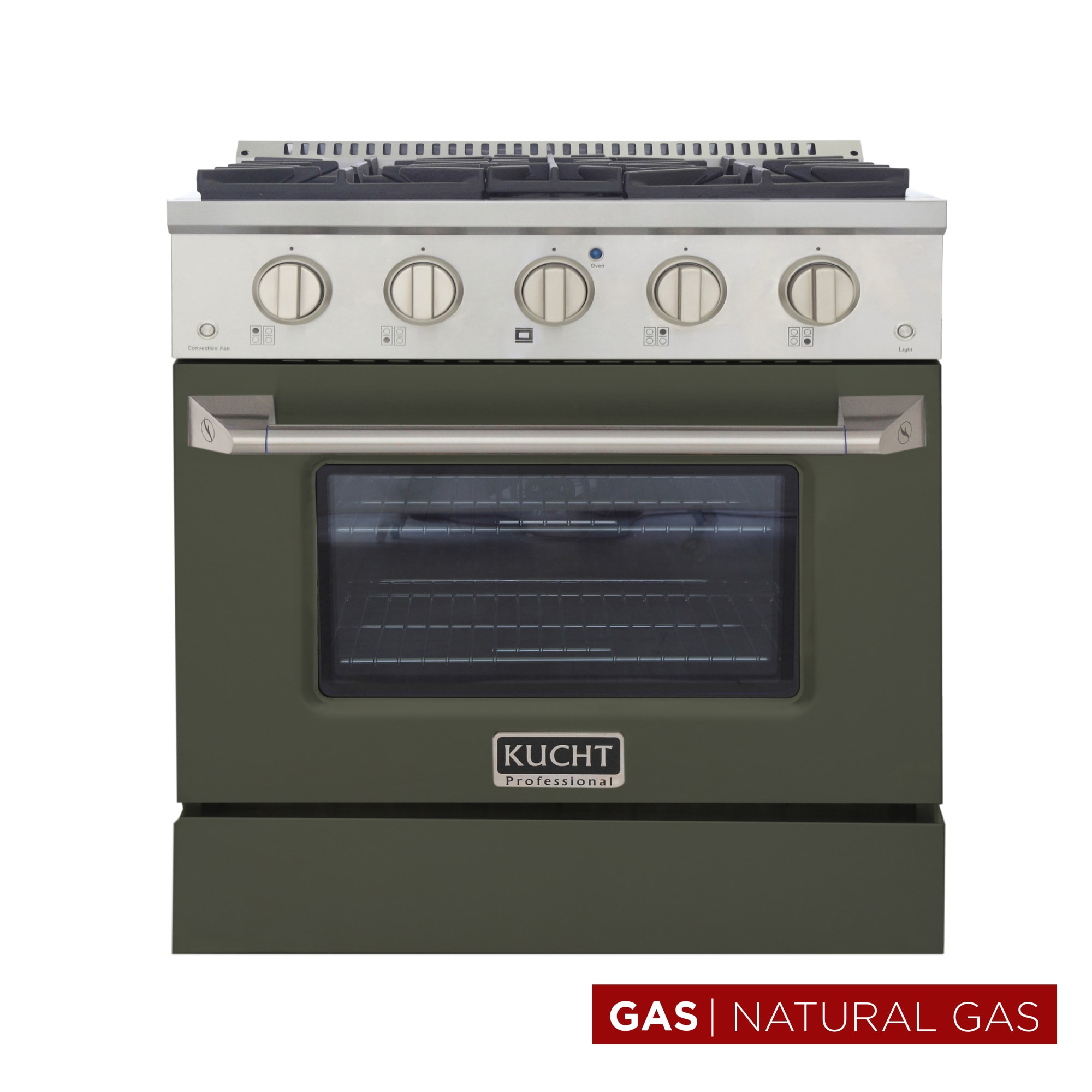 Kucht KNG301-ON 30-in 4 burners 4.2-cu ft Convection Oven Freestanding Natural Gas Range ( Olive Green )