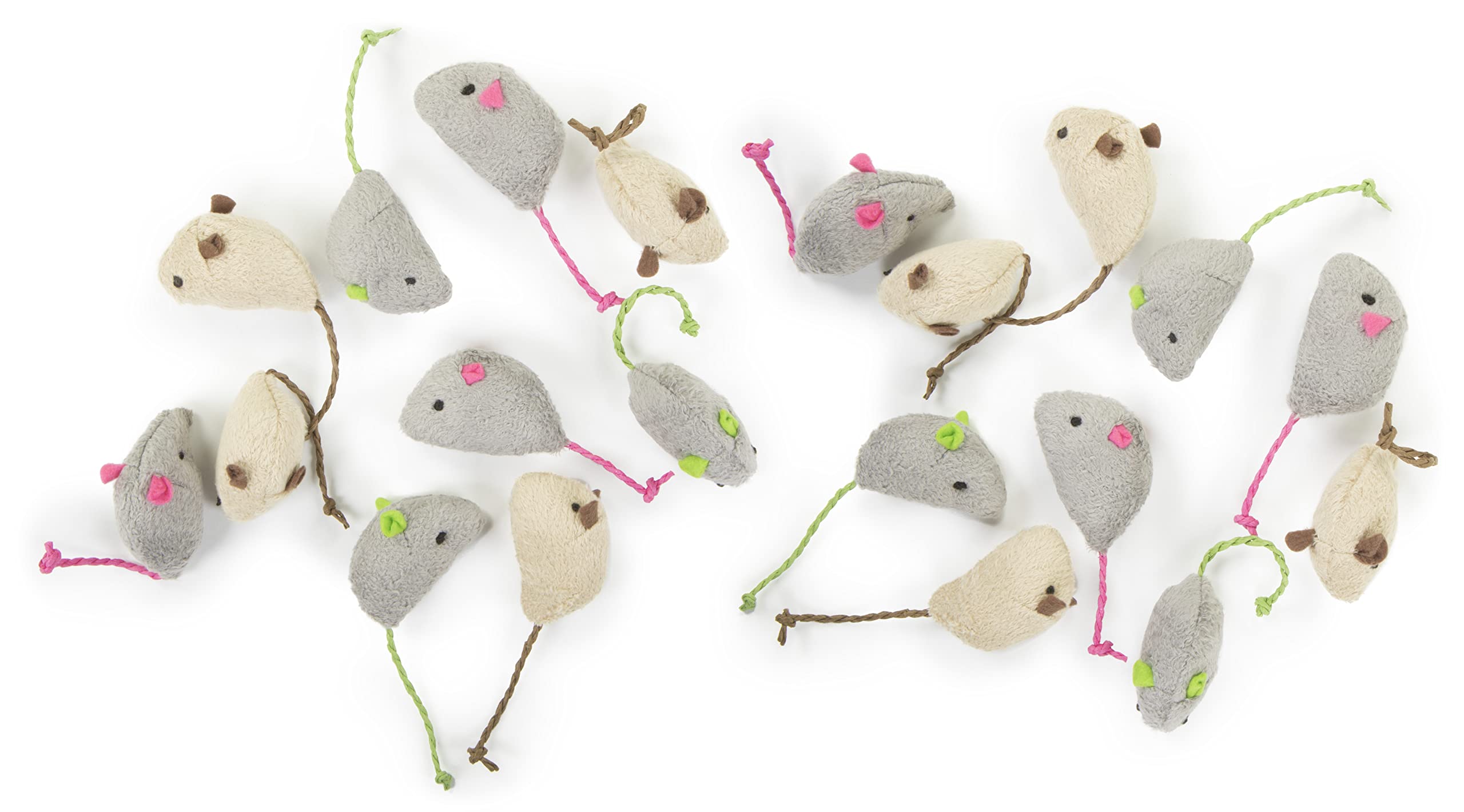 SmartyKat -  Skitter Critters Catnip Plush Mice Value Pack 20 Count Gray/Cream
