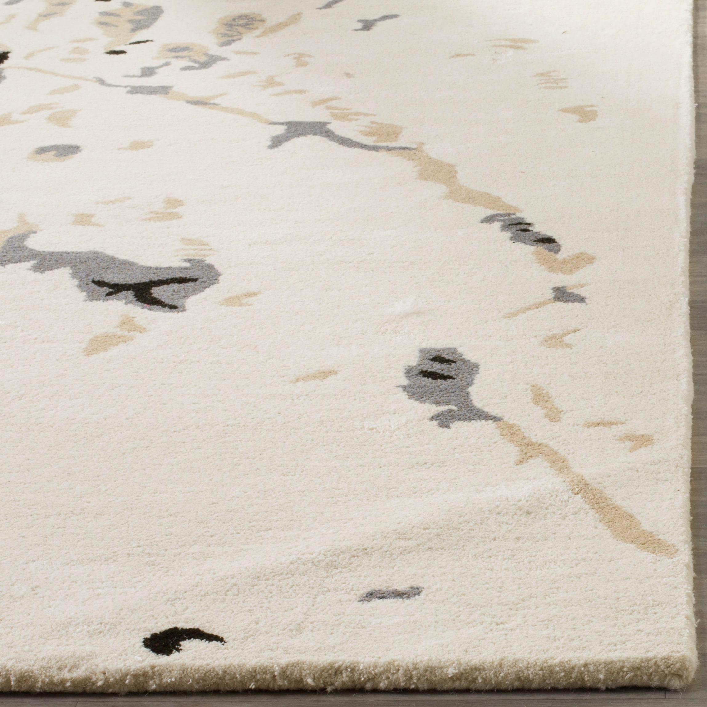 Ivory and Gray Hand-Tufted Wool 8' x 10' Area Rug