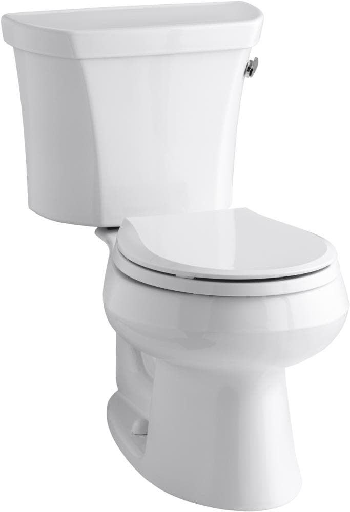 KOHLER K-3997-RA-0 Wellworth White Round Standard height 2-piece Toilet 12-in Rough-In WaterSense 1.28 GPF