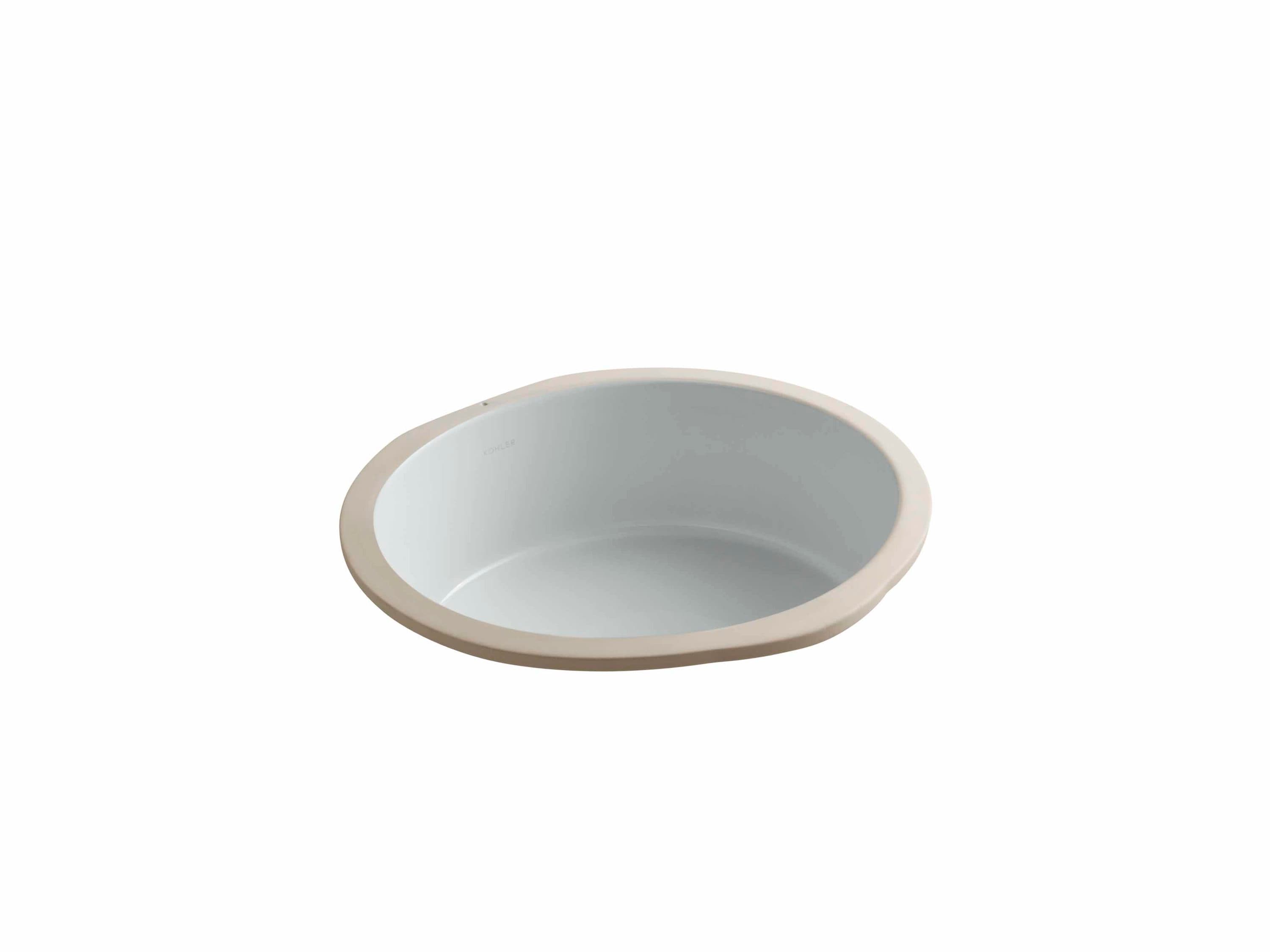 KOHLER 2883-95 Verticyl Vitreous China 15.75-in Undermount Round Traditional Ice Grey Bathroom Sink