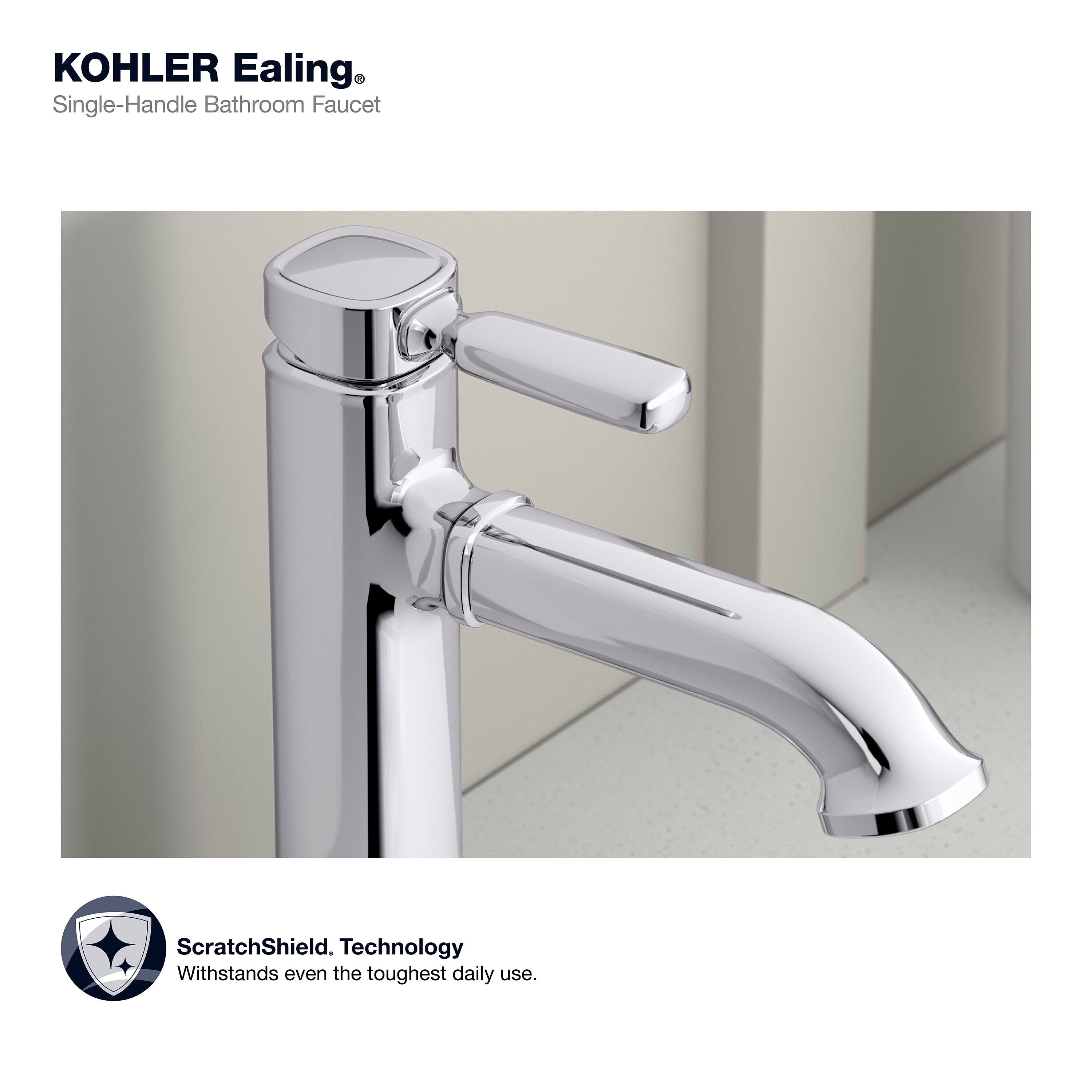 KOHLER Ealing Polished Chrome Single Hole 1-Handle WaterSense Bathroom ...