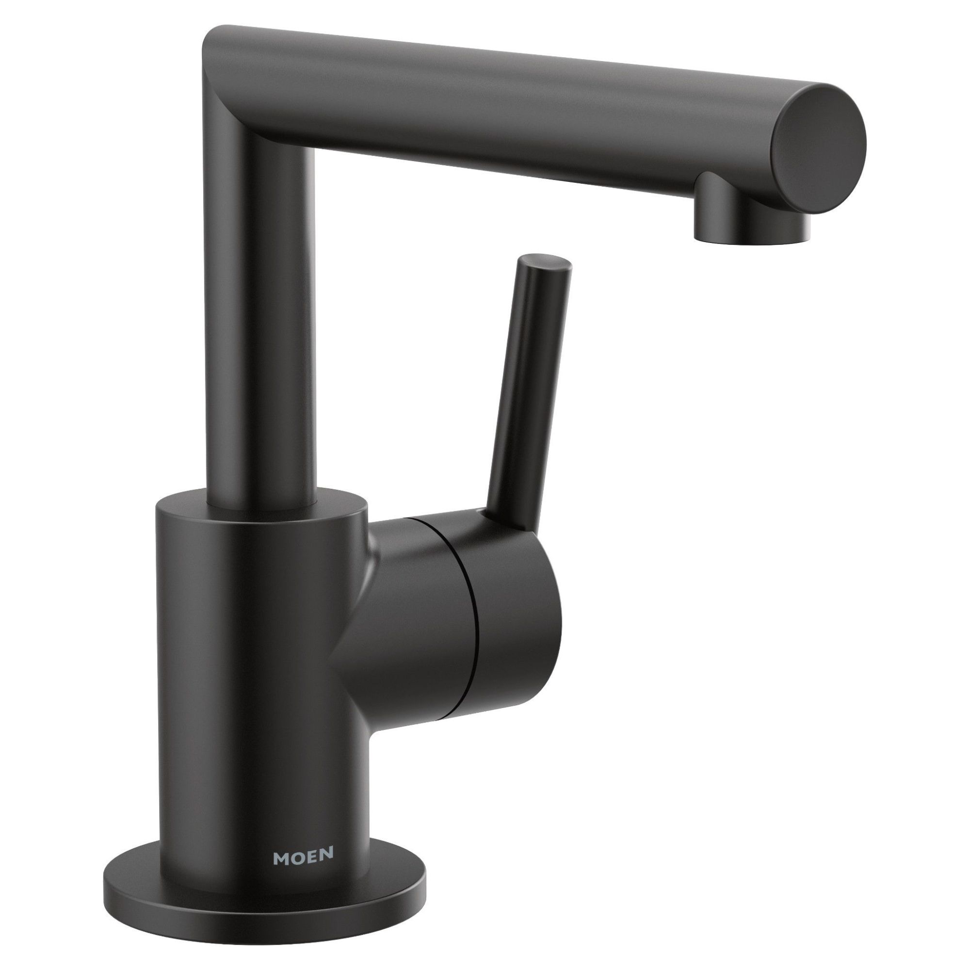 Moen S43001BL Arris Matte Black Single hole 1-handle WaterSense Low-arc Commercial/Residential Handle Bathroom Sink Faucet with Drain