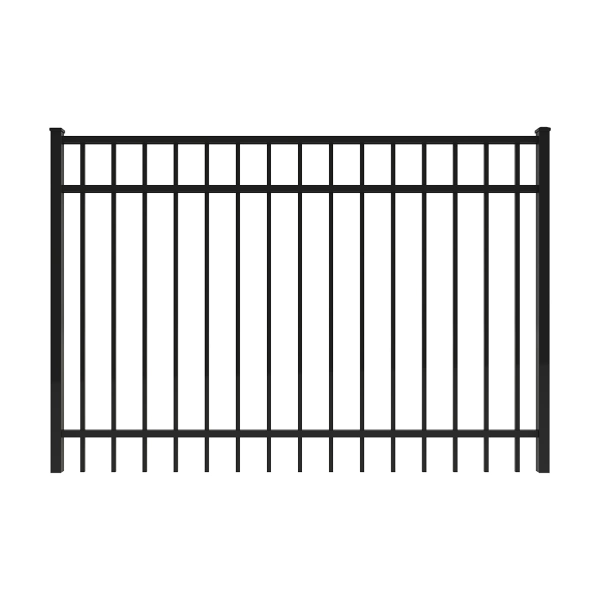 Ironcraft 833691 Berkshire 4-ft H x 6-ft W Black powder-coated Aluminum Yard Standard Decorative metal Fence gate