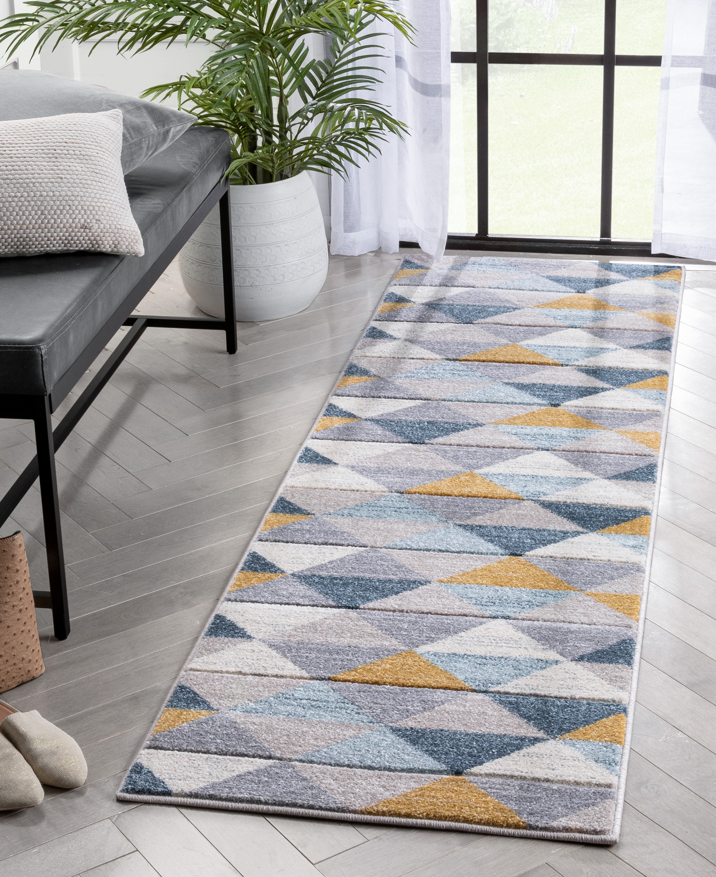 Well Woven RU-137-2 Ruby 2 x 8 (ft) Loomed Polypropylene Multi Rectangular Indoor Geometric Global Runner rug