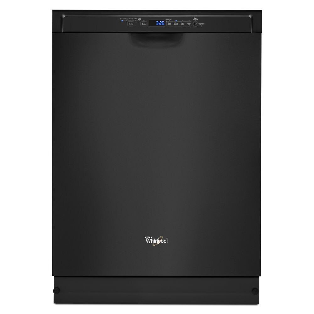Whirlpool 50-Decibel Front Control 24-in Built-In Dishwasher (Black) ENERGY STAR in the Built-In 