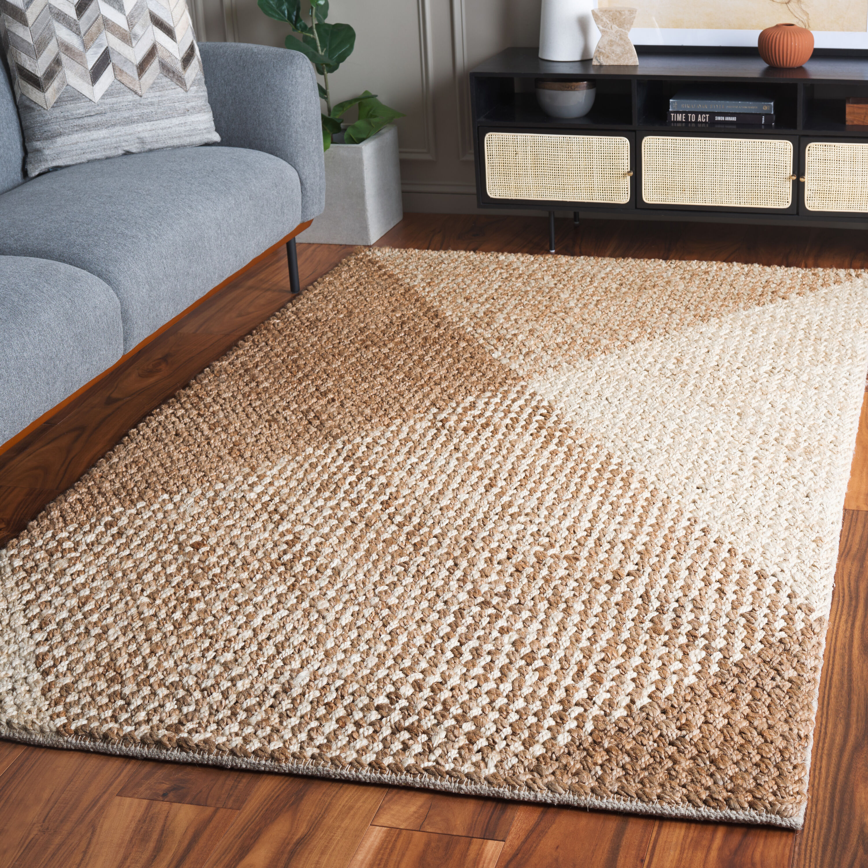 Natural Fiber 875 Natural/Bleach Contemporary 4ft x 6ft Rectangle Rug