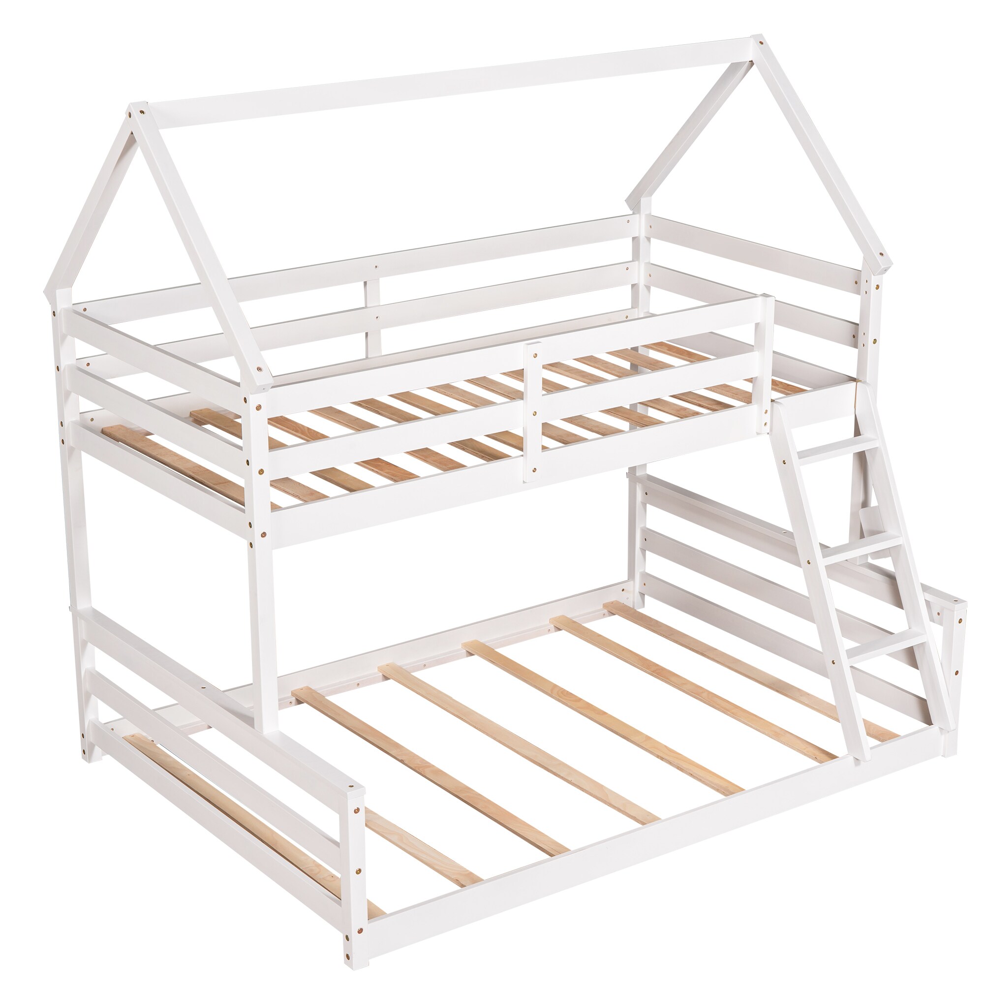 Qualler WMFU7558K White Twin over full Bunk Bed