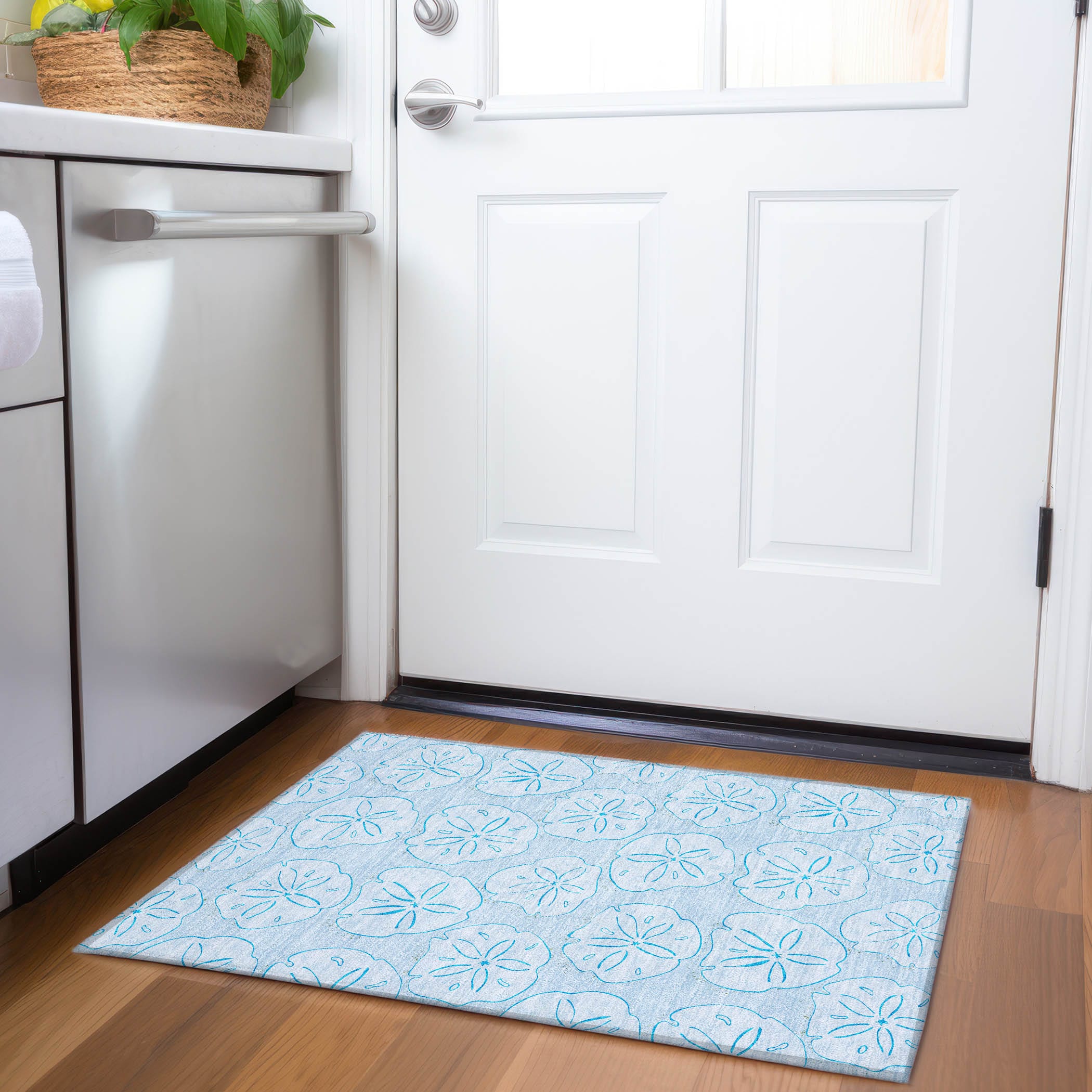Addison Rugs AMF189BL20X30 Mayfield AMF189BL 2 x 3 (ft) Loomed Polyester Blue Rectangular Indoor Geometric Machine washable Area rug