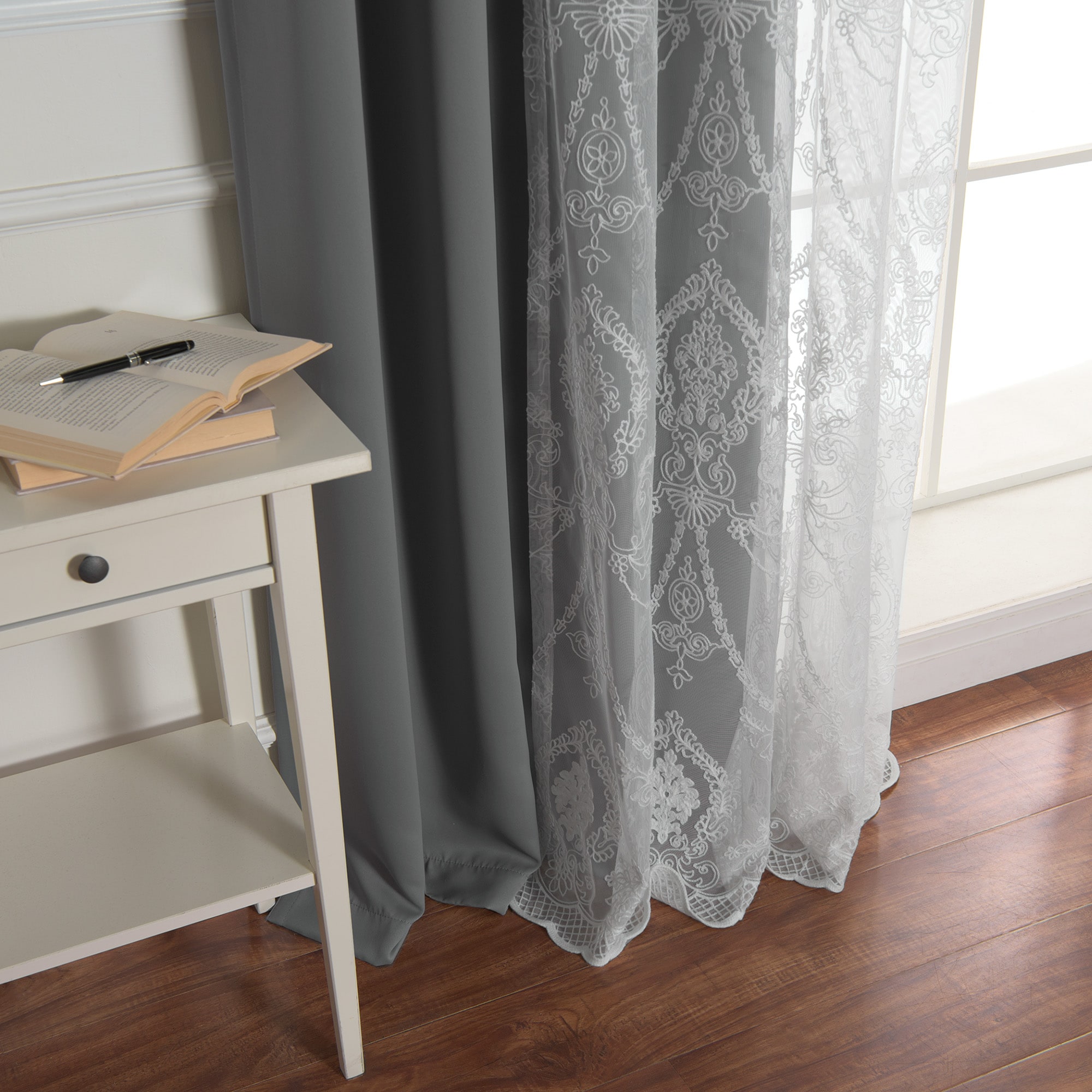 Best Home Fashion MM-TRELLIS-96-GREY curtains - View #5