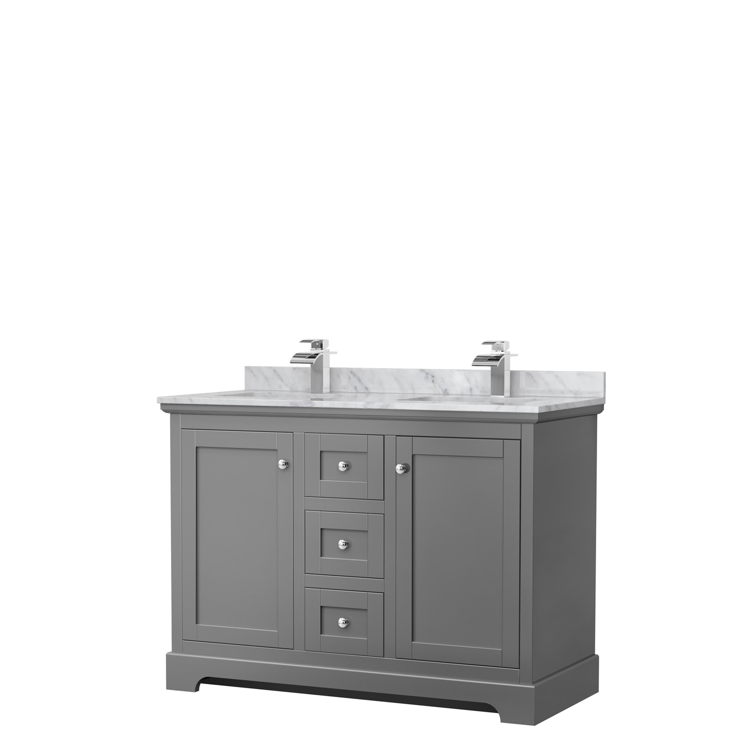 Wyndham Collection Avery 48 In Dark Gray Undermount Double Sink Bathroom Vanity With White