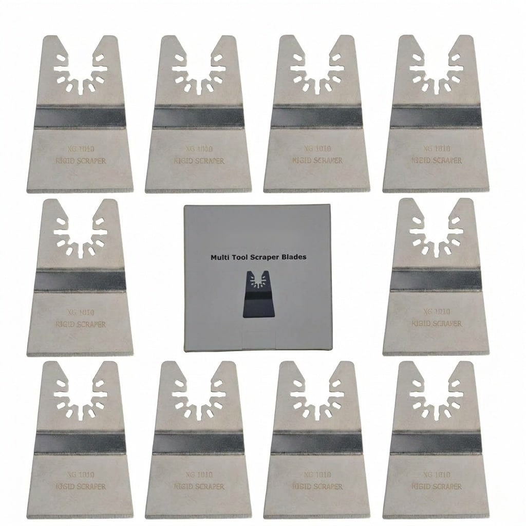 AOIZGMY  10 pcs Universal Stainless Steel Oscillating Multi Tool Rigid Scraper Blades 2 Inch Wide for Paint Grout Removal Fits Most Tools