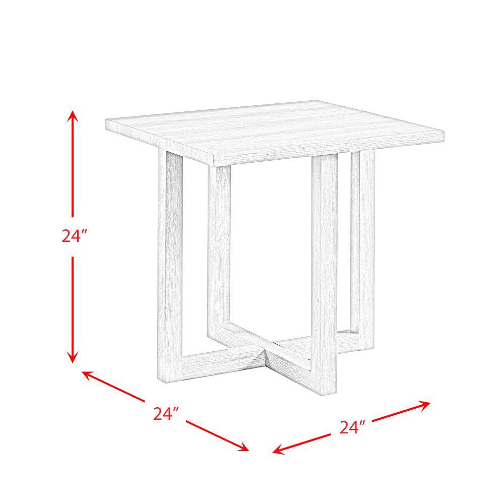 Transitional Dawson Square End Table in Weathered Gray Wood