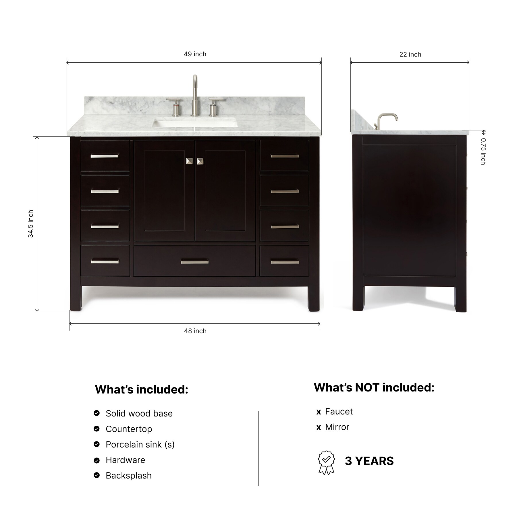 ARIEL A049SCW2RVOESP Bath-Vanity-Combo - View #4