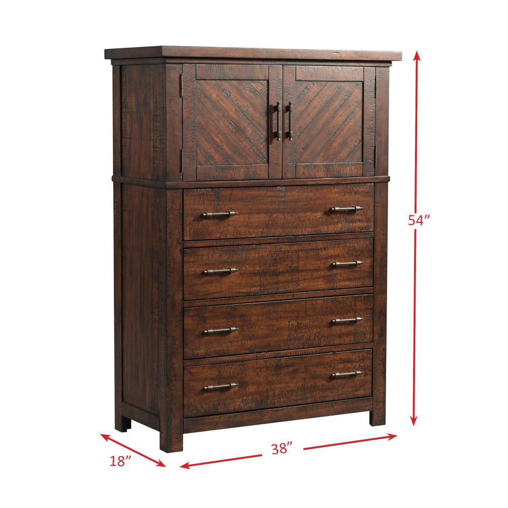 Dex Dark Brown King Platform Storage 6-Piece Bedroom Set