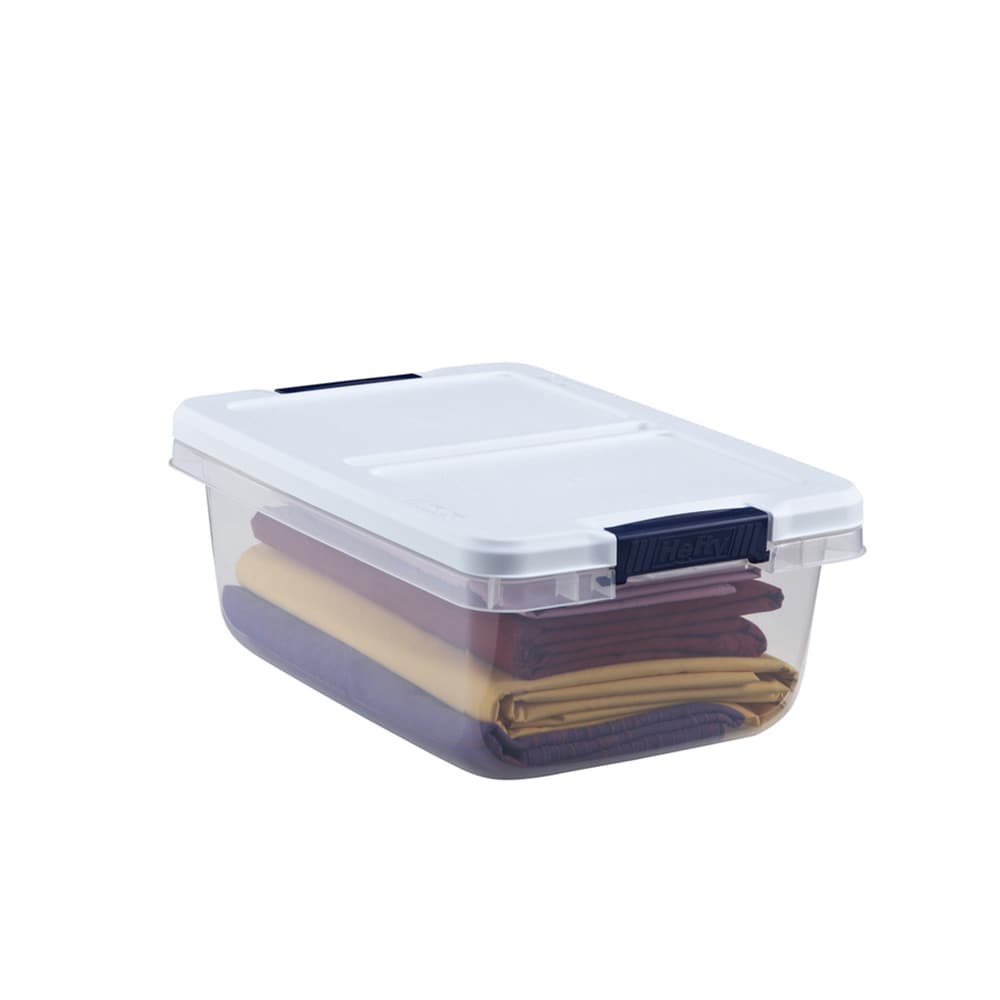 Home Logic 100 Quart, Latch Lid Storage Bin, Clear, 4/Case (7107)