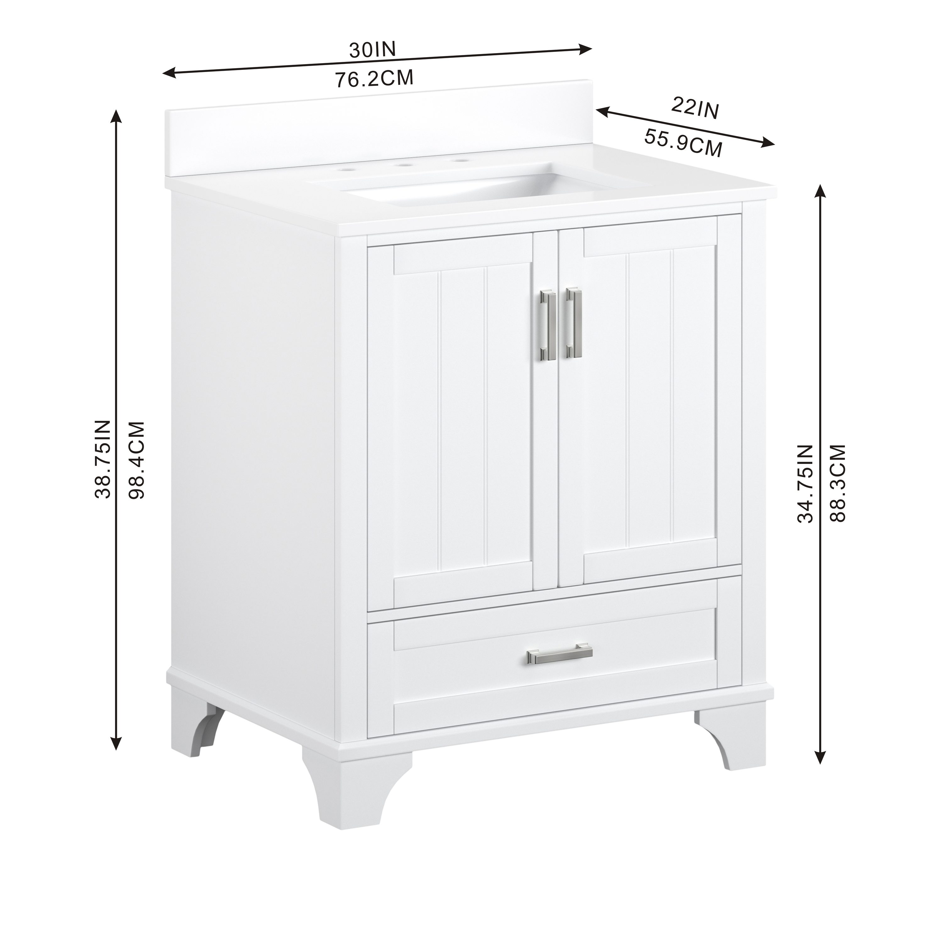 allen + roth Whittaker 30-in White Undermount Single Sink Bathroom ...