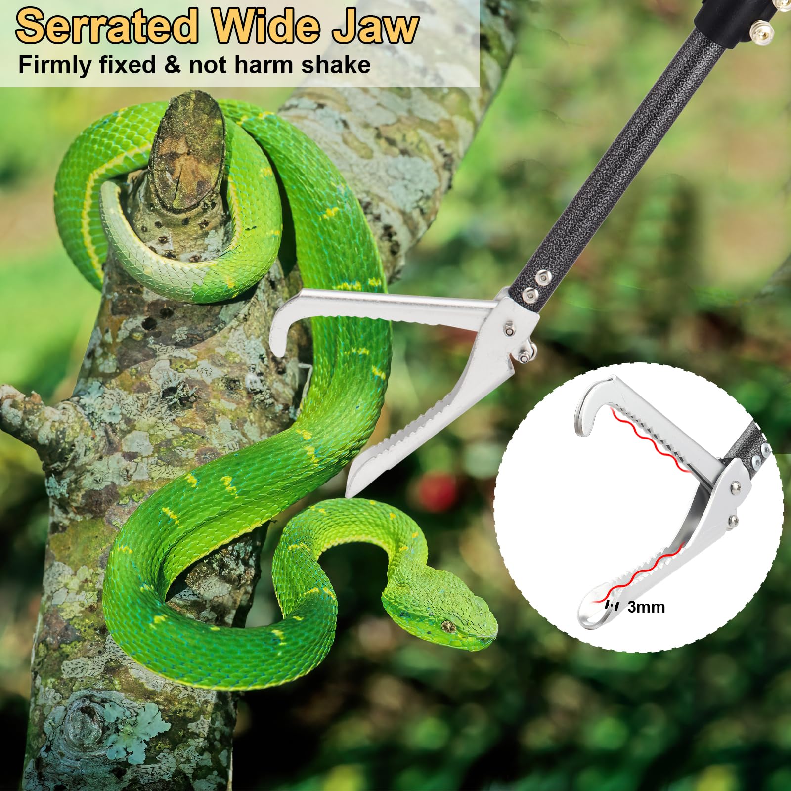 Justincity 55 inch Heavy Duty Snake Tongs Collapsible Grabber Tool Wide ...