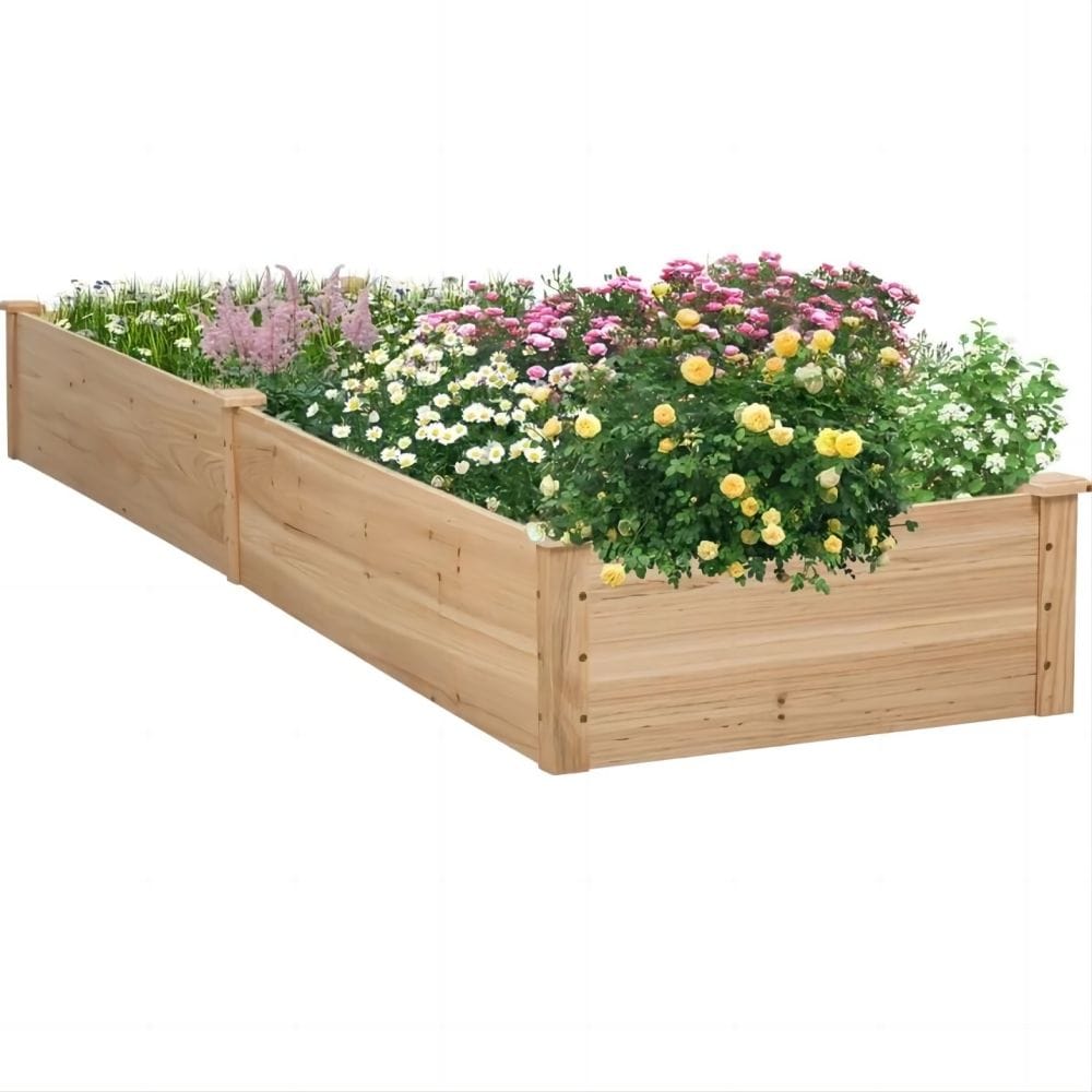 Vineego LS-GB21NL02BG 22.4-in W x 92-in L x 9.4-in H Wood Wood Raised Garden Bed