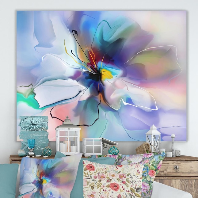 Designart 30-in H x 40-in W Floral Print on Canvas in the Wall Art ...