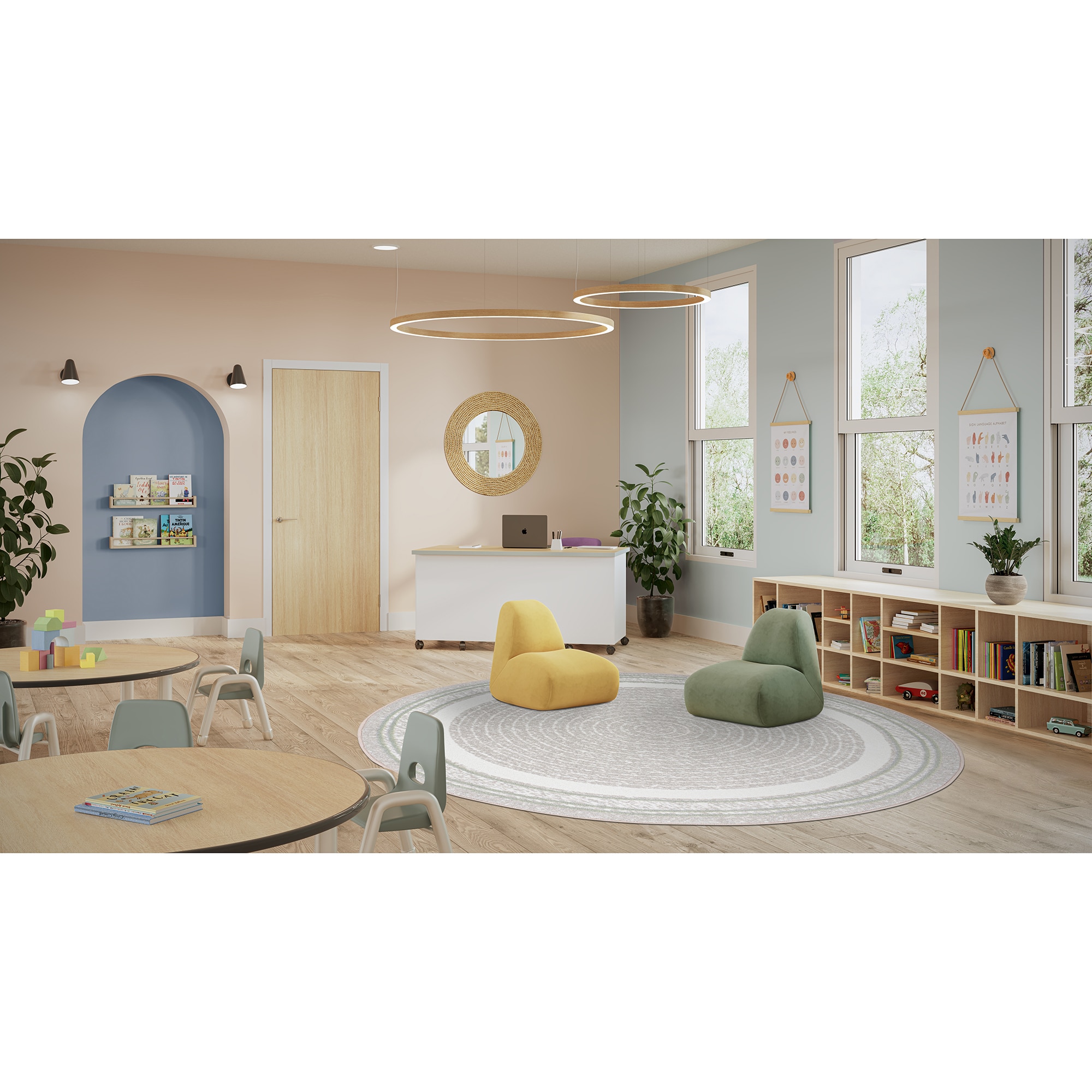 Joy Carpets 2185H-02 Cozy Corner 5 x 5 (ft) Tufted Nylon Sage Round Indoor Solid Area rug