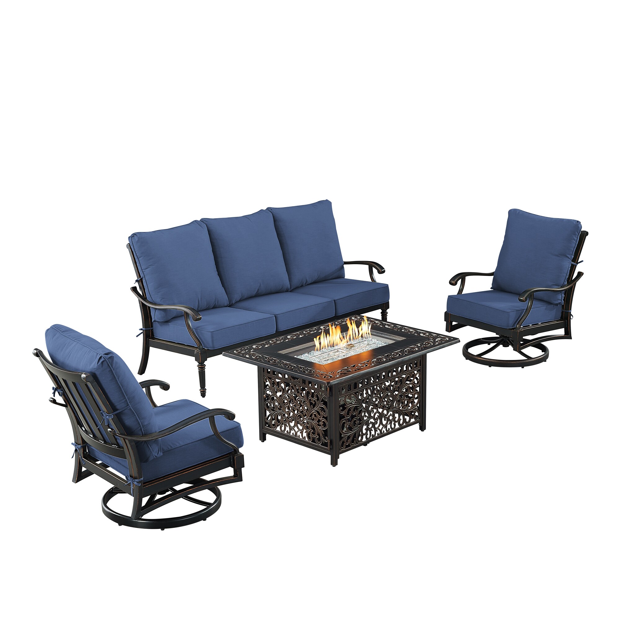 Oakland Living SHACO1SF2CHCABOSBLCU Patio-Conversation-Sets - View #3