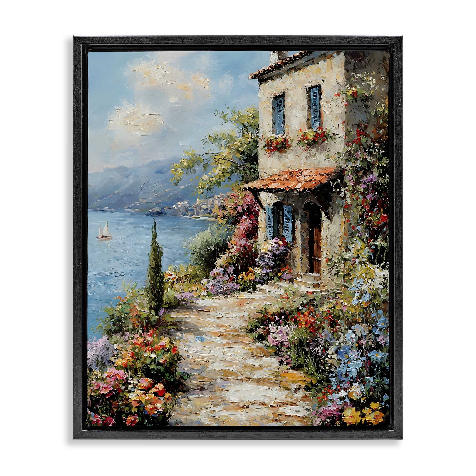 Stupell Industries BT-709-FFB-24X30 Seaside Cottage Architecture Floating Frame design by Franklyn Gregory