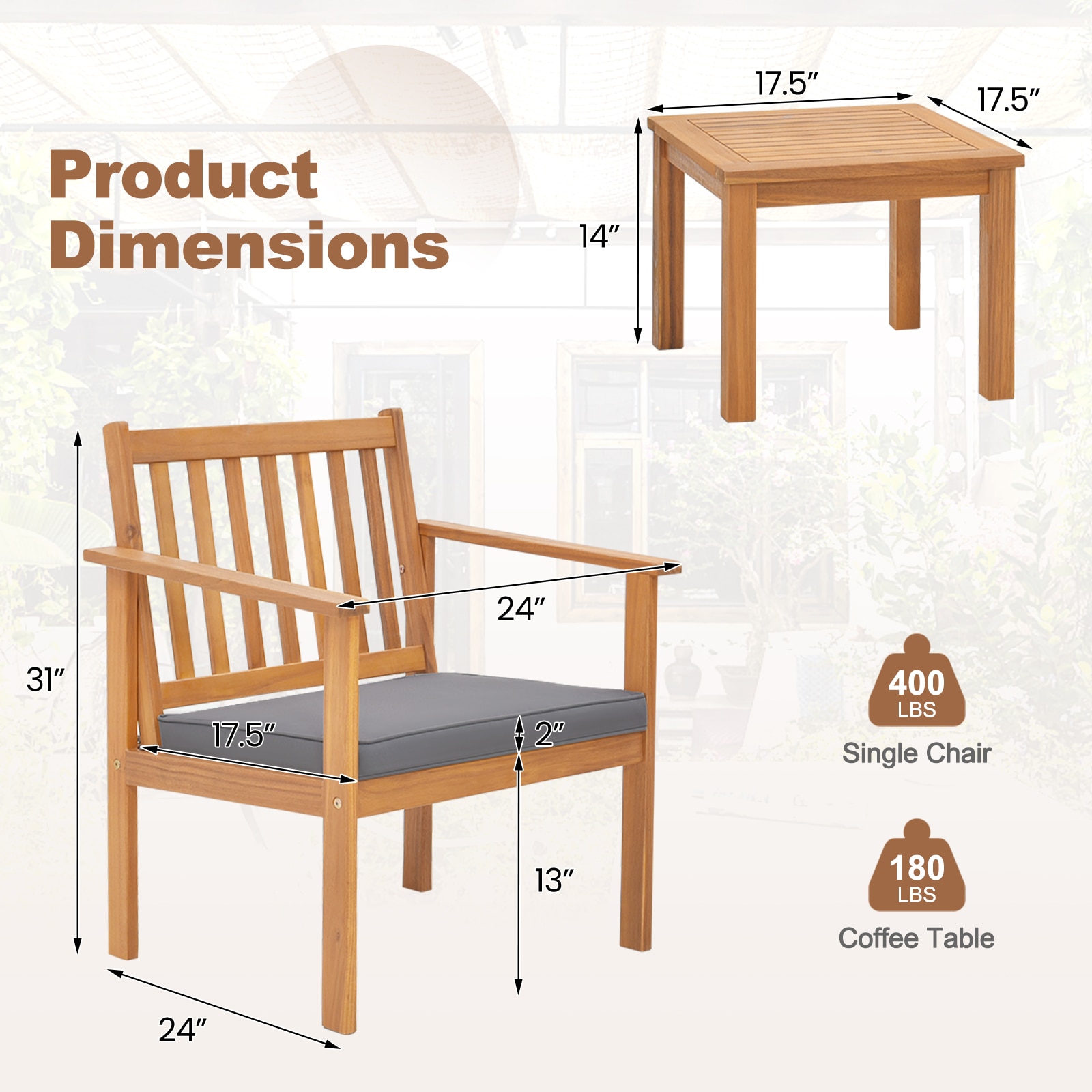Forclover HBV-72094GR Patio-Conversation-Sets - View #3