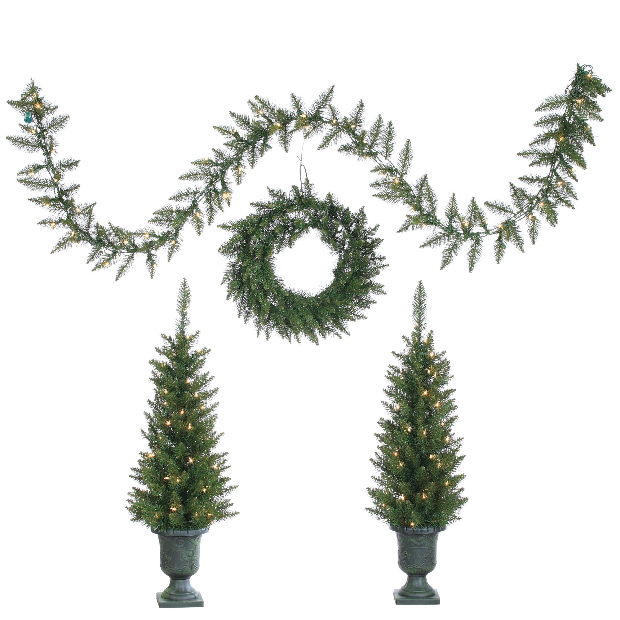 Sterling Tree Company 3.5ft shops Potted Pine With 50 Clear Lights (Set Of 2)