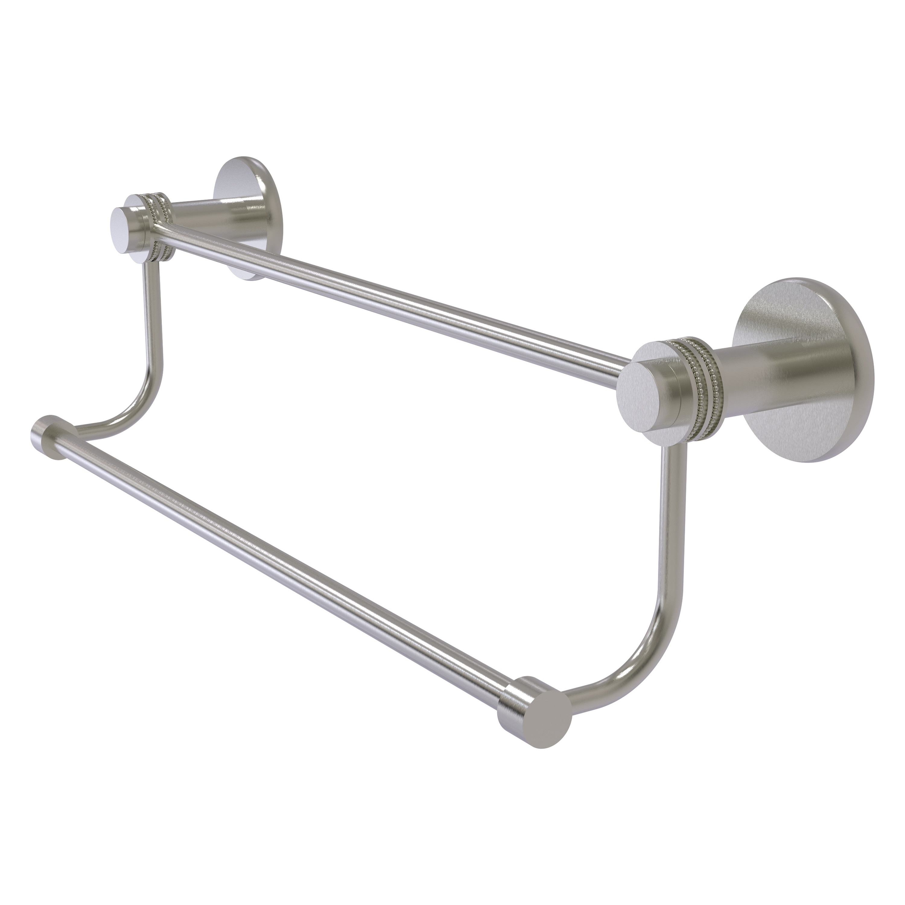 Allied Brass 9072D/24-SN Mercury 24-in double Satin Nickel Wall mount Double Towel Bar