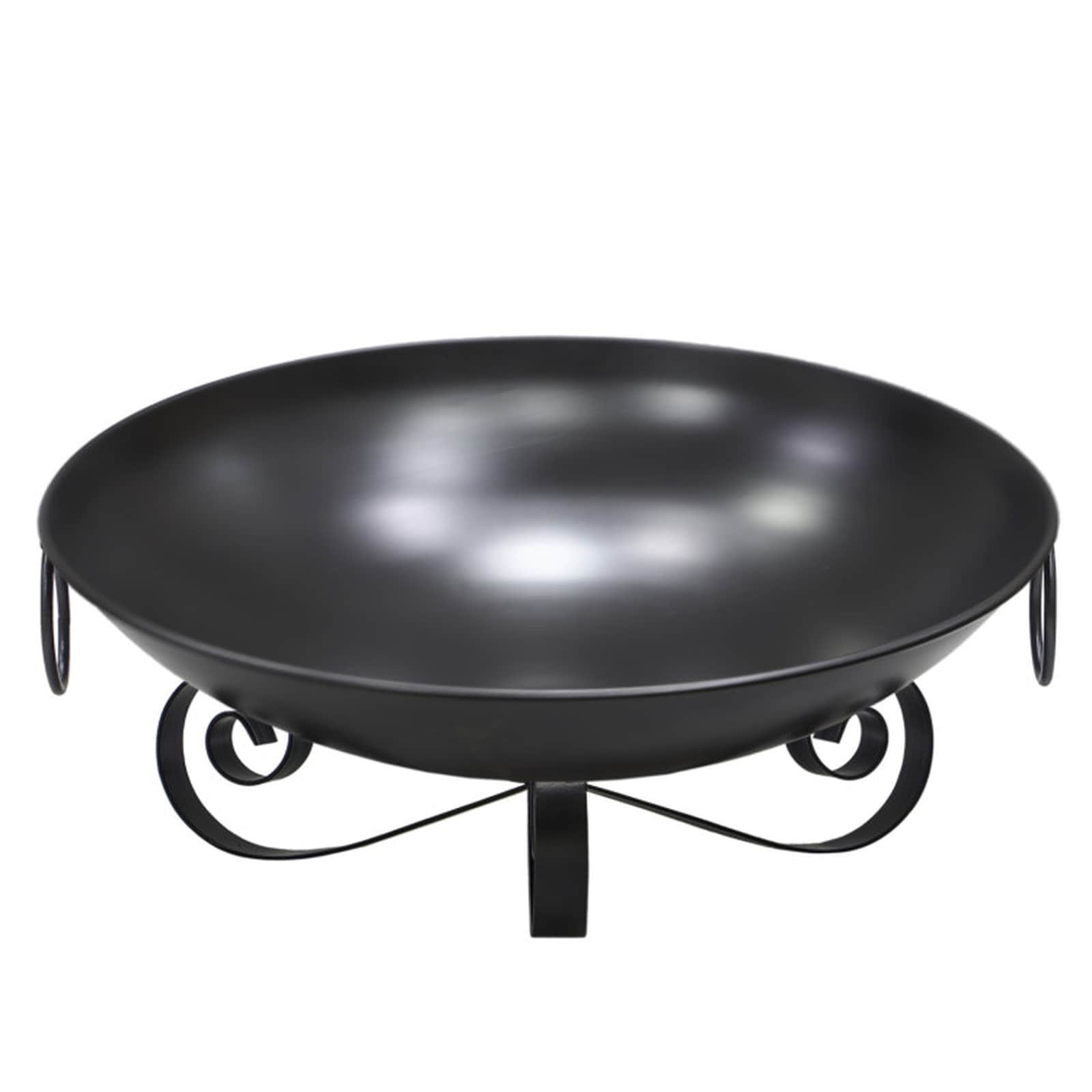 SUGIFT - 24-in Heavy-Duty Metal Fire Pit Bowl Outdoor Wood-Burning Firepit with Carry Handles Hig...